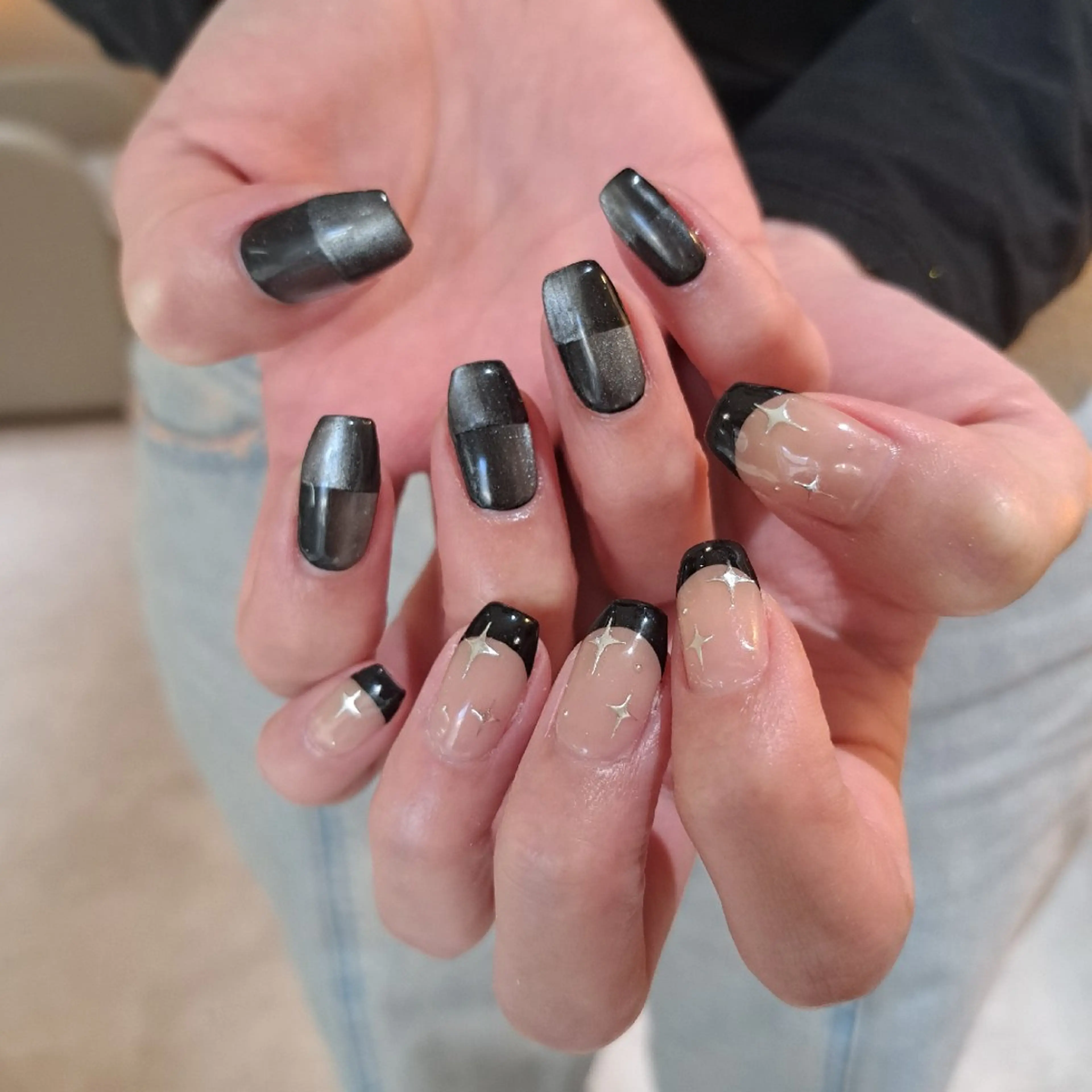ネイル アートネイル ジェルネイル マグネットネイル 持ち込み ハンドネイル Nail mood デザイン持ち込みokのネイルデザイン