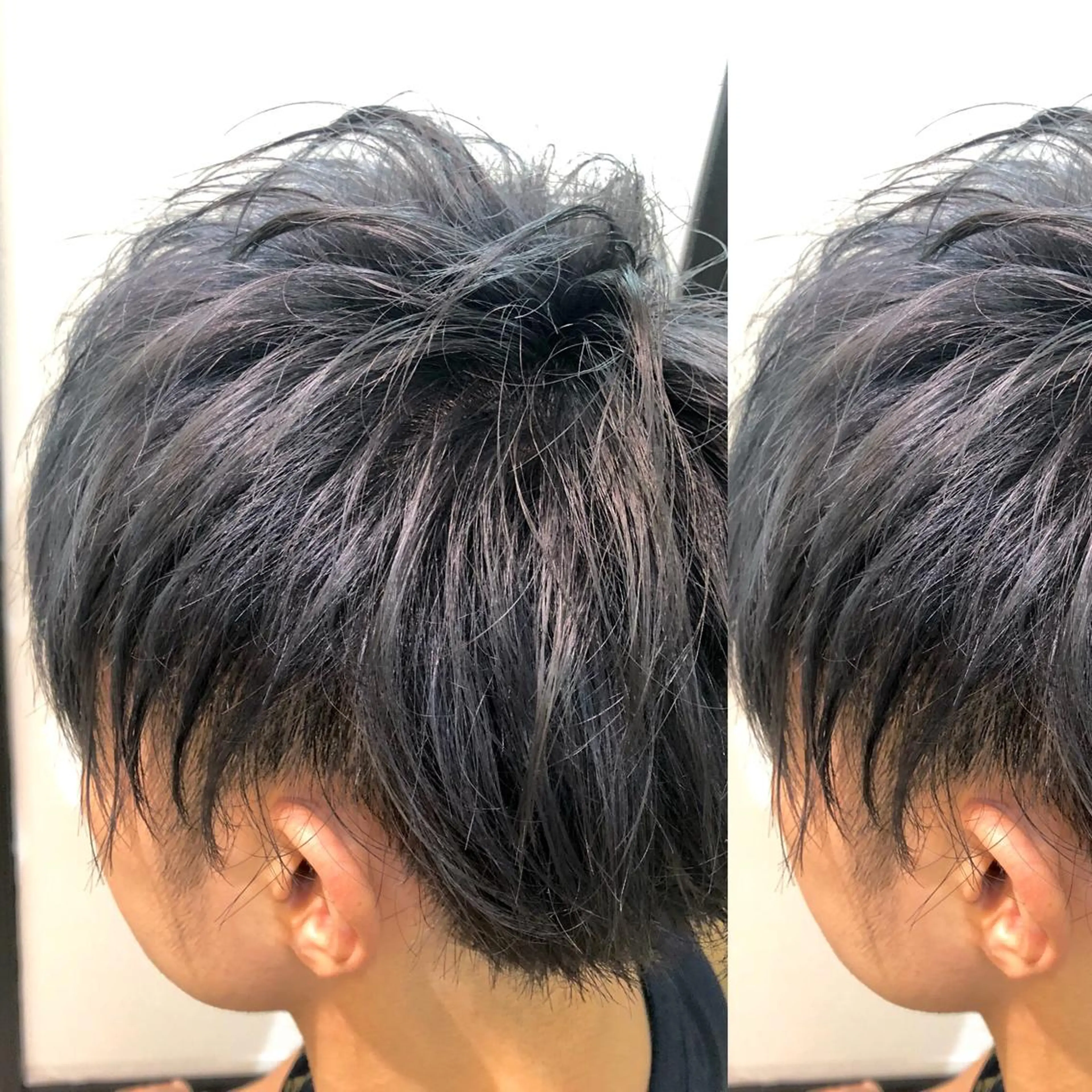 ショート カラー メンズ ブルーカラー シルバー ヘアカラー 松村 崇弘のヘアスタイル