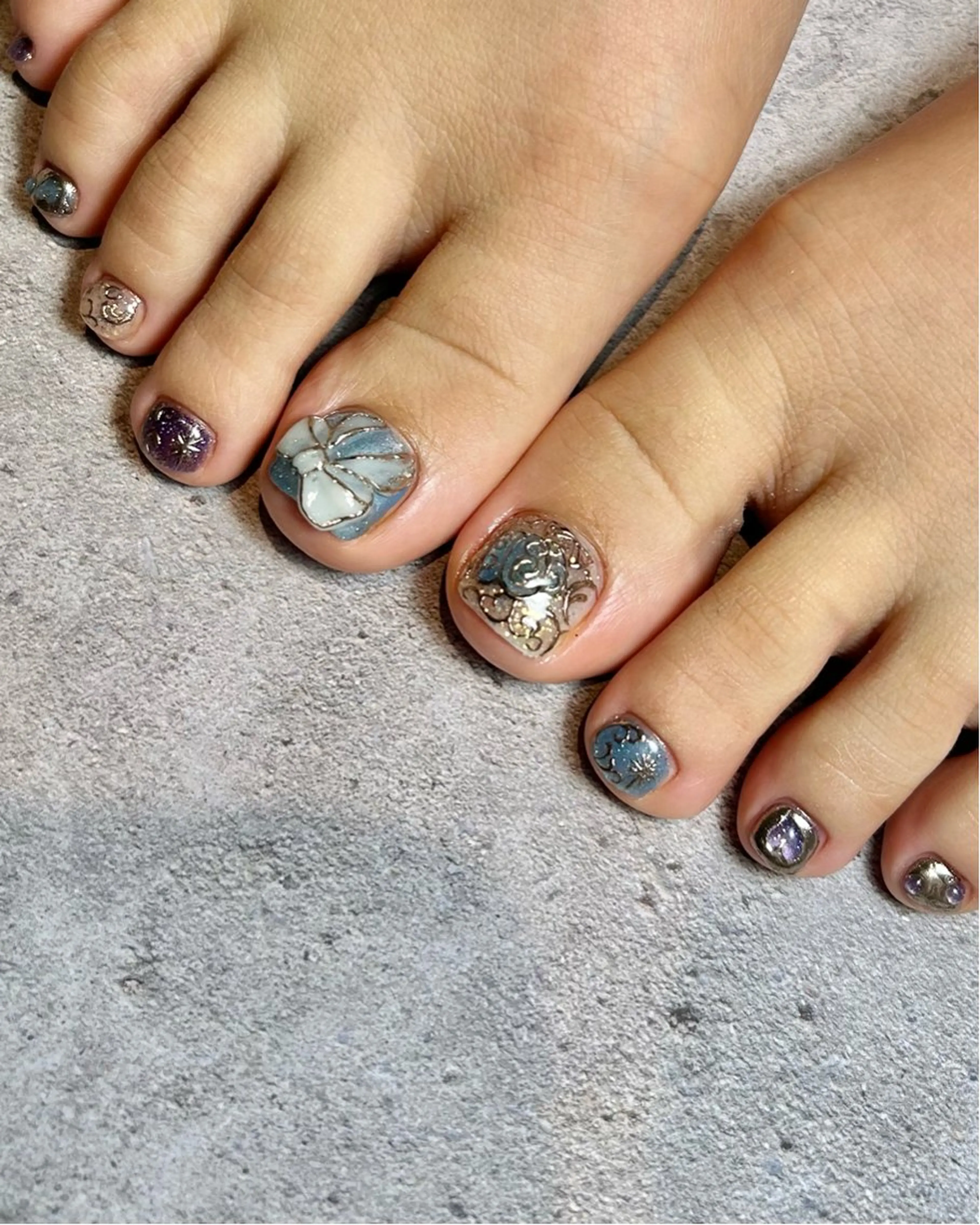 ネイル 持ち込み フットネイル Reflection marikoのネイルデザイン