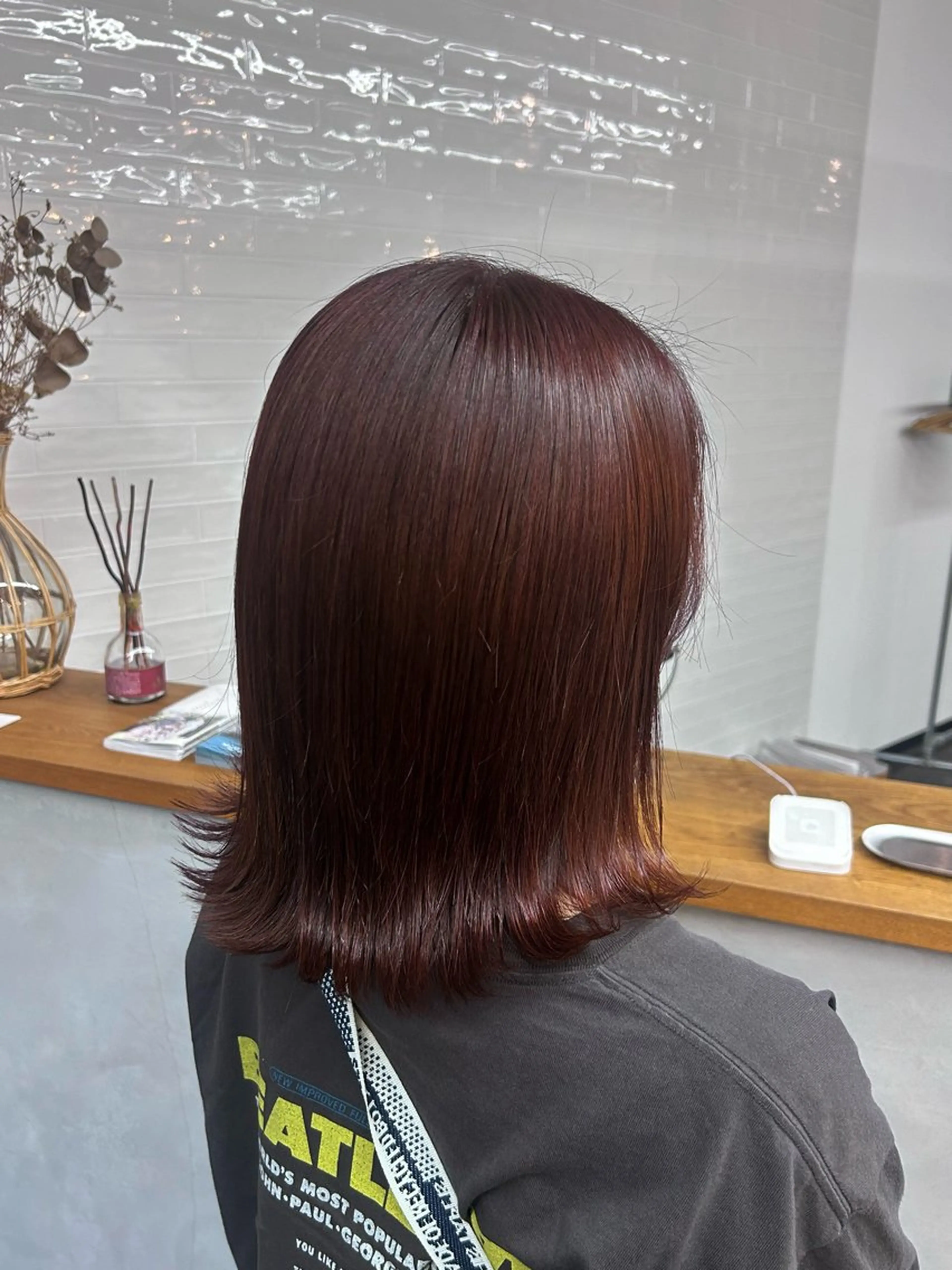 ミディアム カラー ブラウンカラー レッドカラー ヘアカラー トリートメント sol. ayakaのヘアスタイル