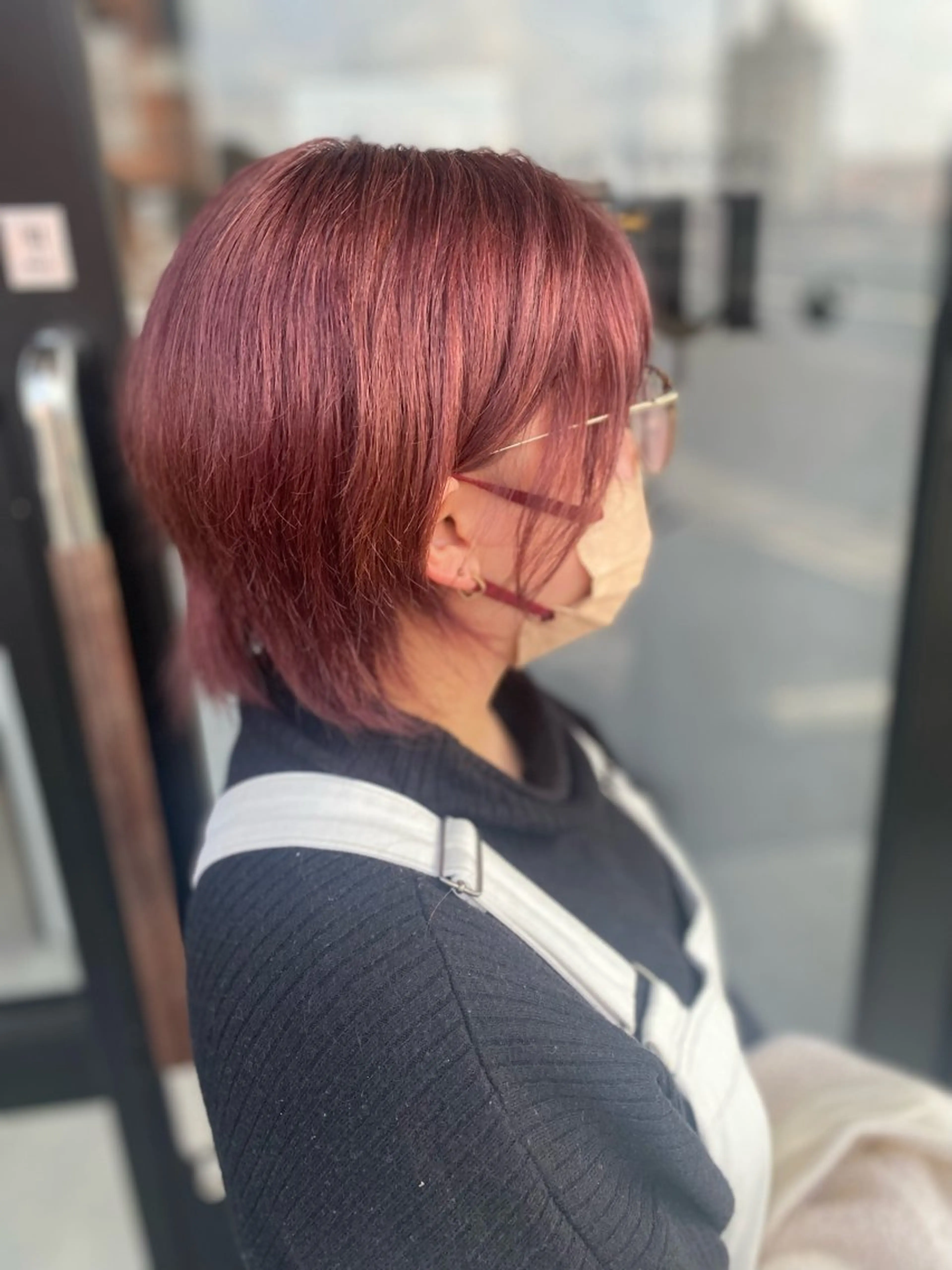 ショート カラー カシス オレンジ ピンクカラー 大林　恵理 【Agu 屋島】のヘアスタイル