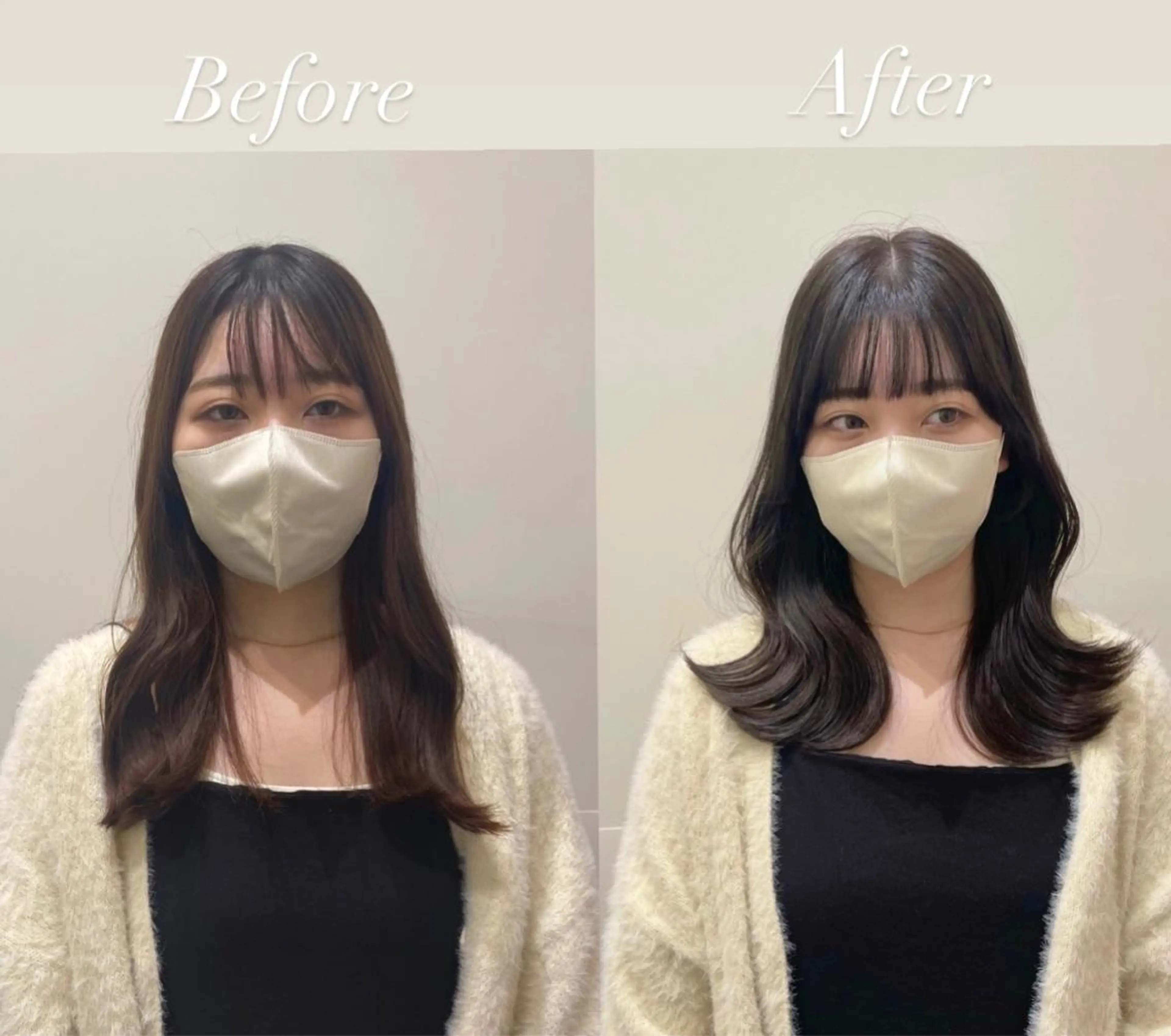 ミディアム レイヤーカット カット ヘアカラー トリートメント ❤︎︎韓国ヘア❤︎︎ 𝑺𝒉𝒊𝒉𝒐のヘアスタイル