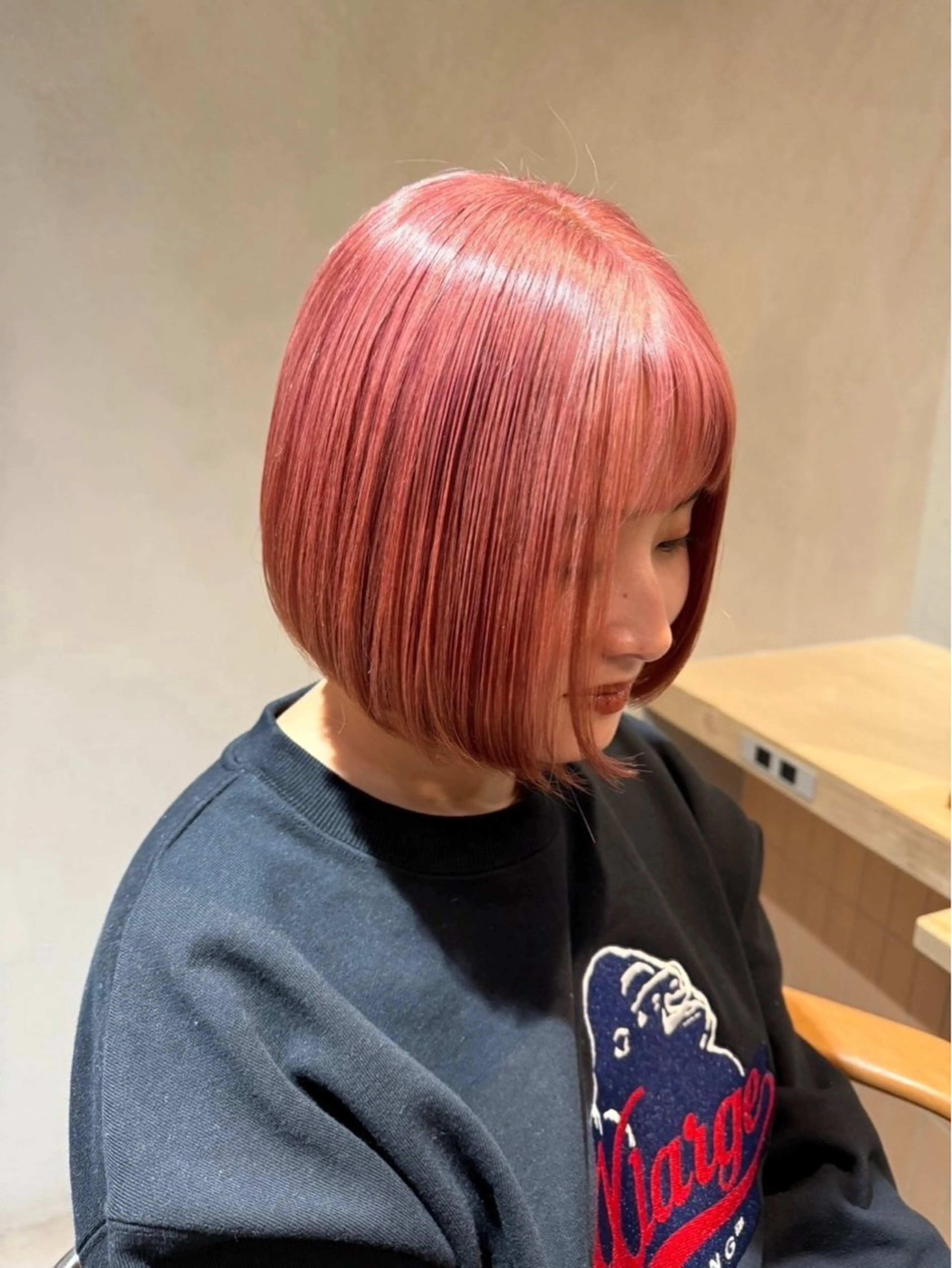 ショート カラー ピンクカラー 松本 夢叶のヘアスタイル
