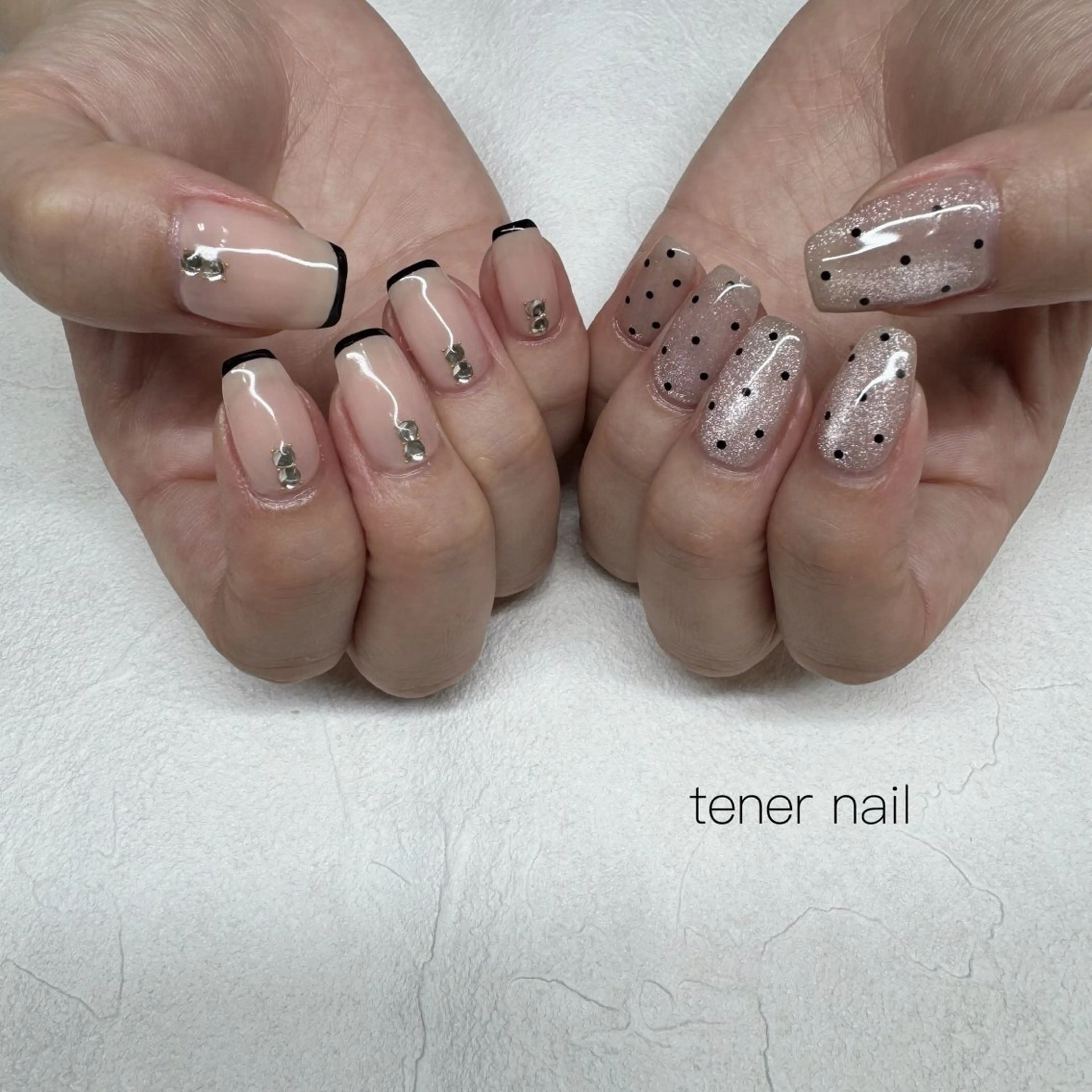 ネイル ドット フレンチネイル ハンドネイル テネルネイル tener nailのネイルデザイン