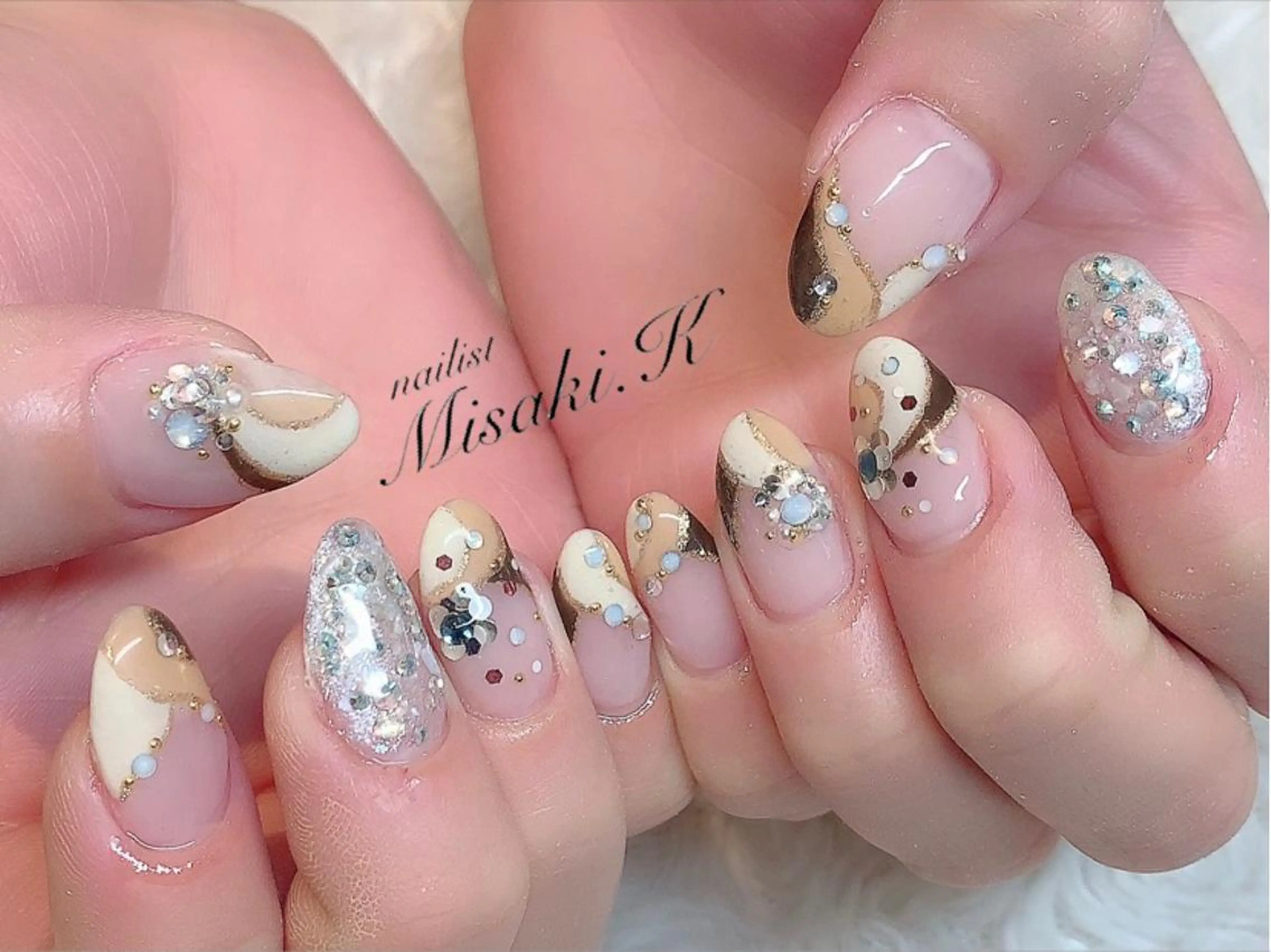 ネイル アートネイル ストーンネイル K. Misakiのネイルデザイン