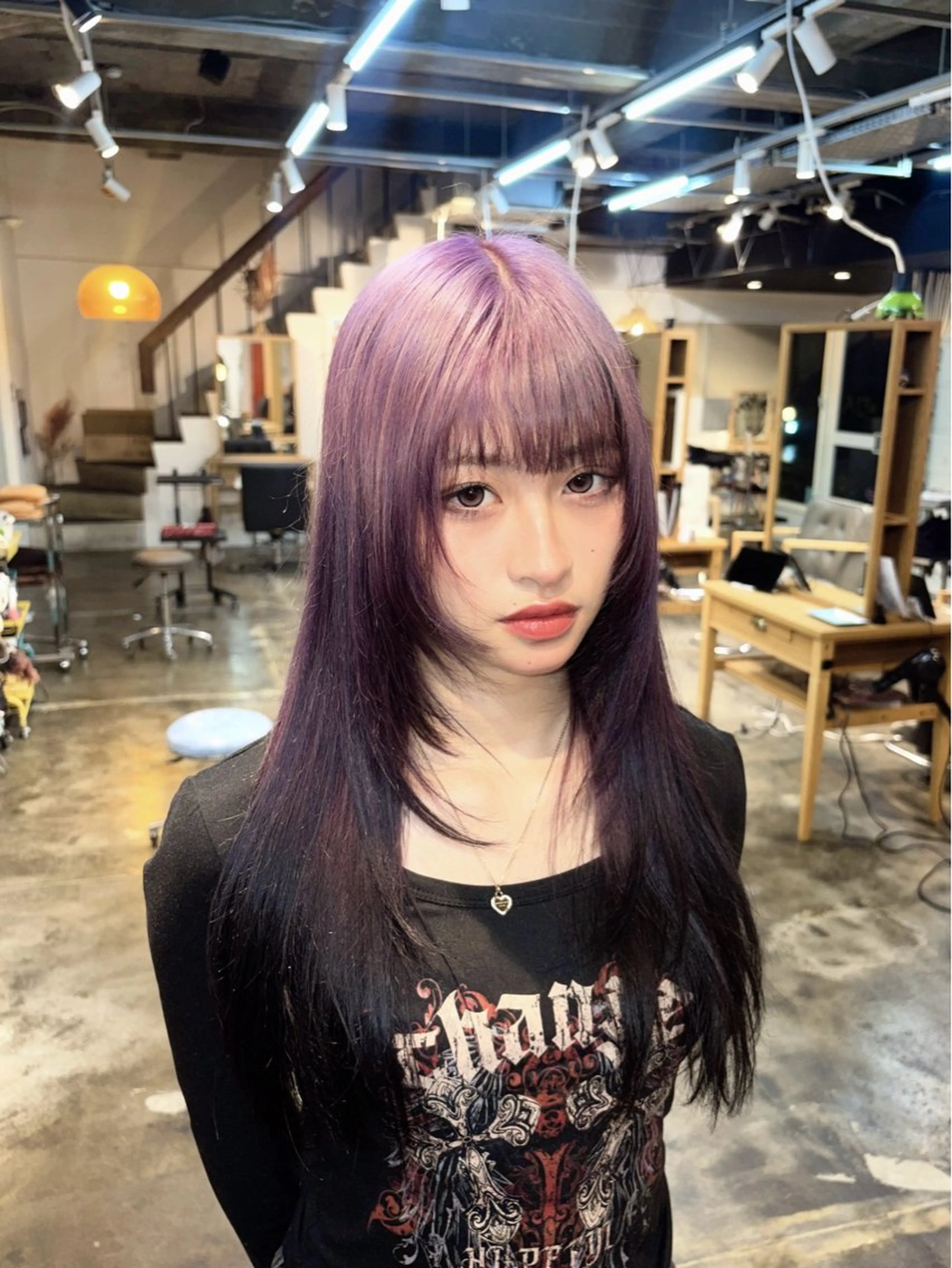 ロング カラー 黒髪 ブリーチ ケアカラー 透明感カラー グラデーションカラー ヘアカラー 🩵marina🩵 ~fan fun~のヘアスタイル