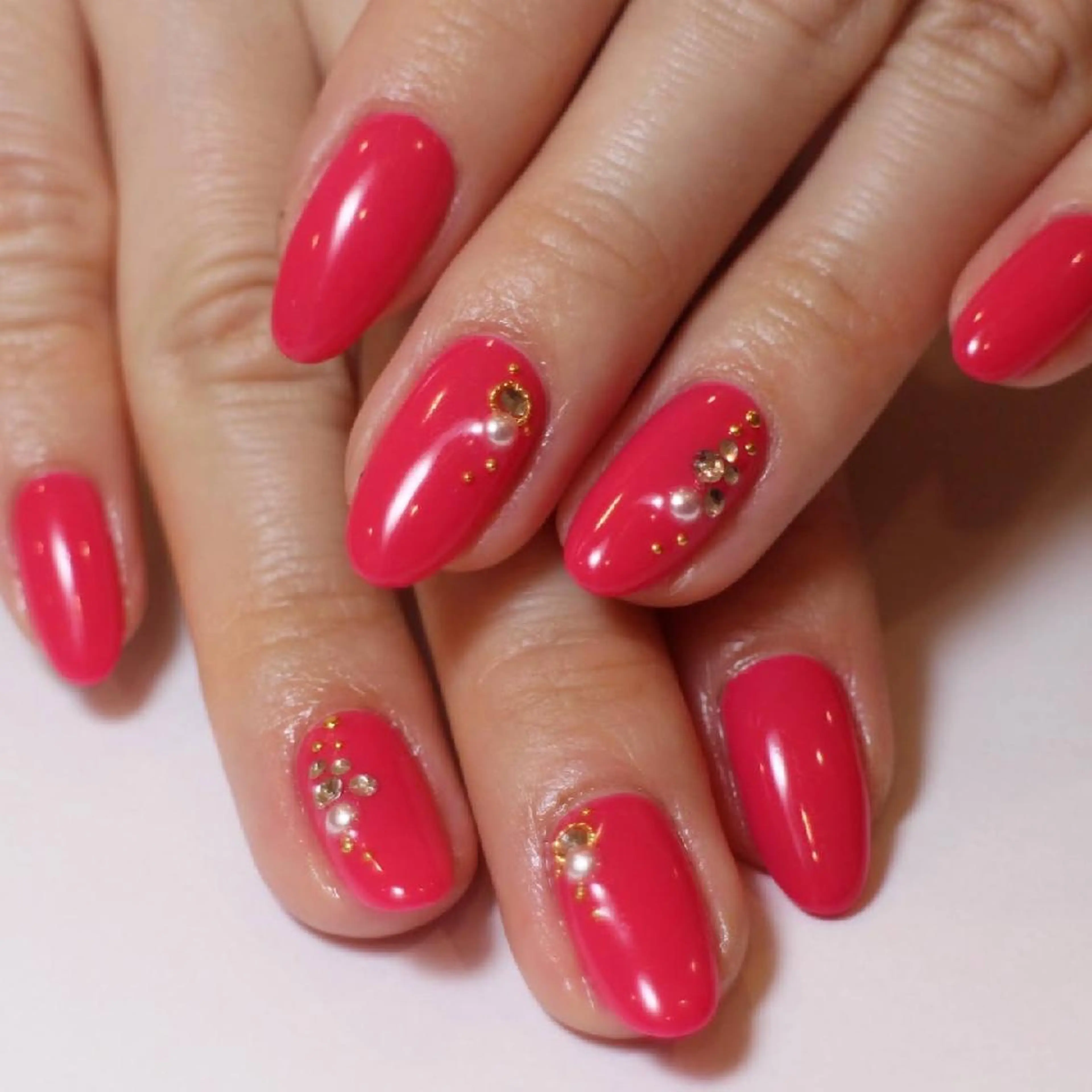 ネイル ワンカラーネイル ピンク シンプルネイル nénuphar misaのネイルデザイン