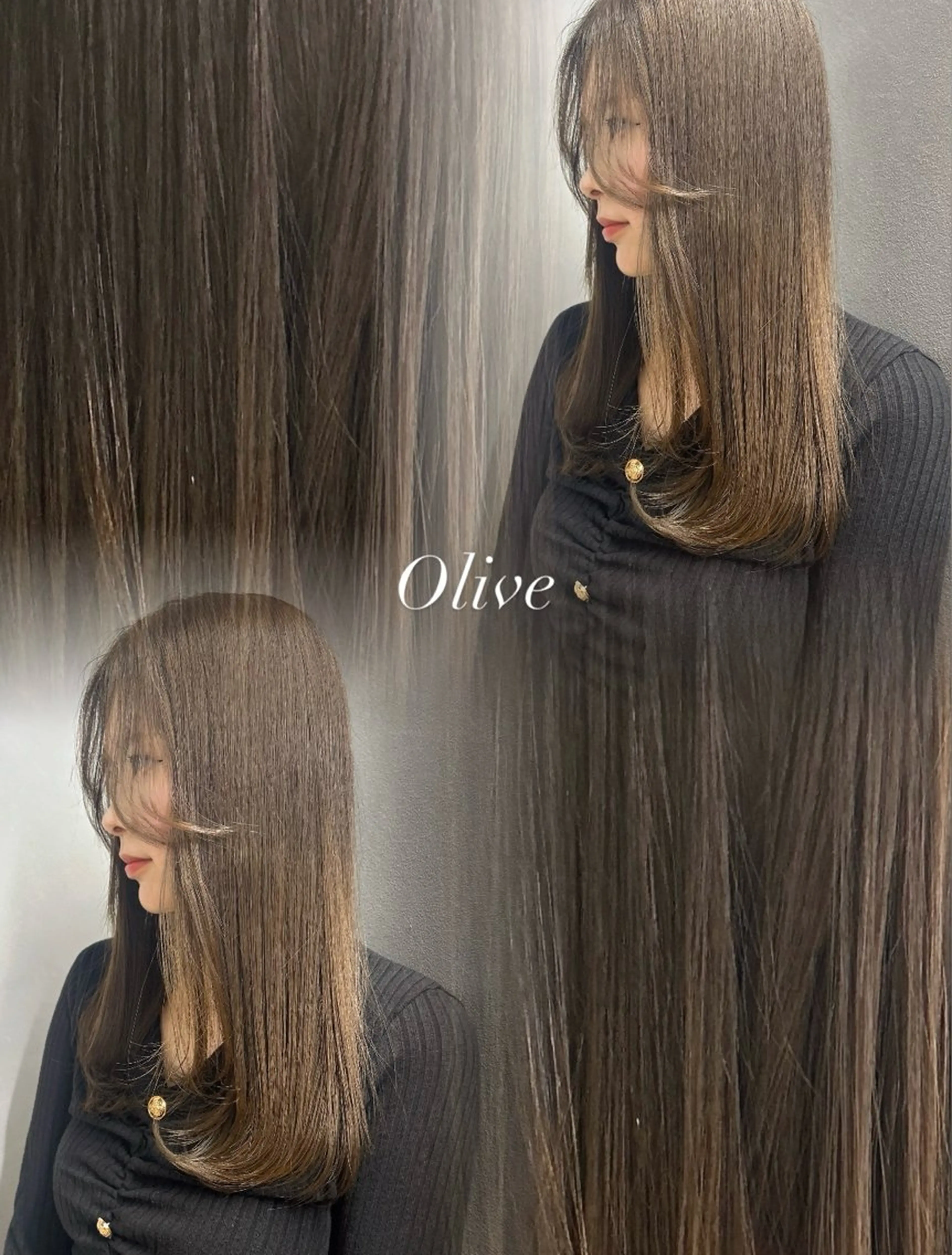 ロング カラー ベージュカラー 透明感カラー オリーブベージュ オリーブカラー ヘアカラー 渋谷カラー/縮毛矯正 モデル募集🎀ふうかのヘアスタイル