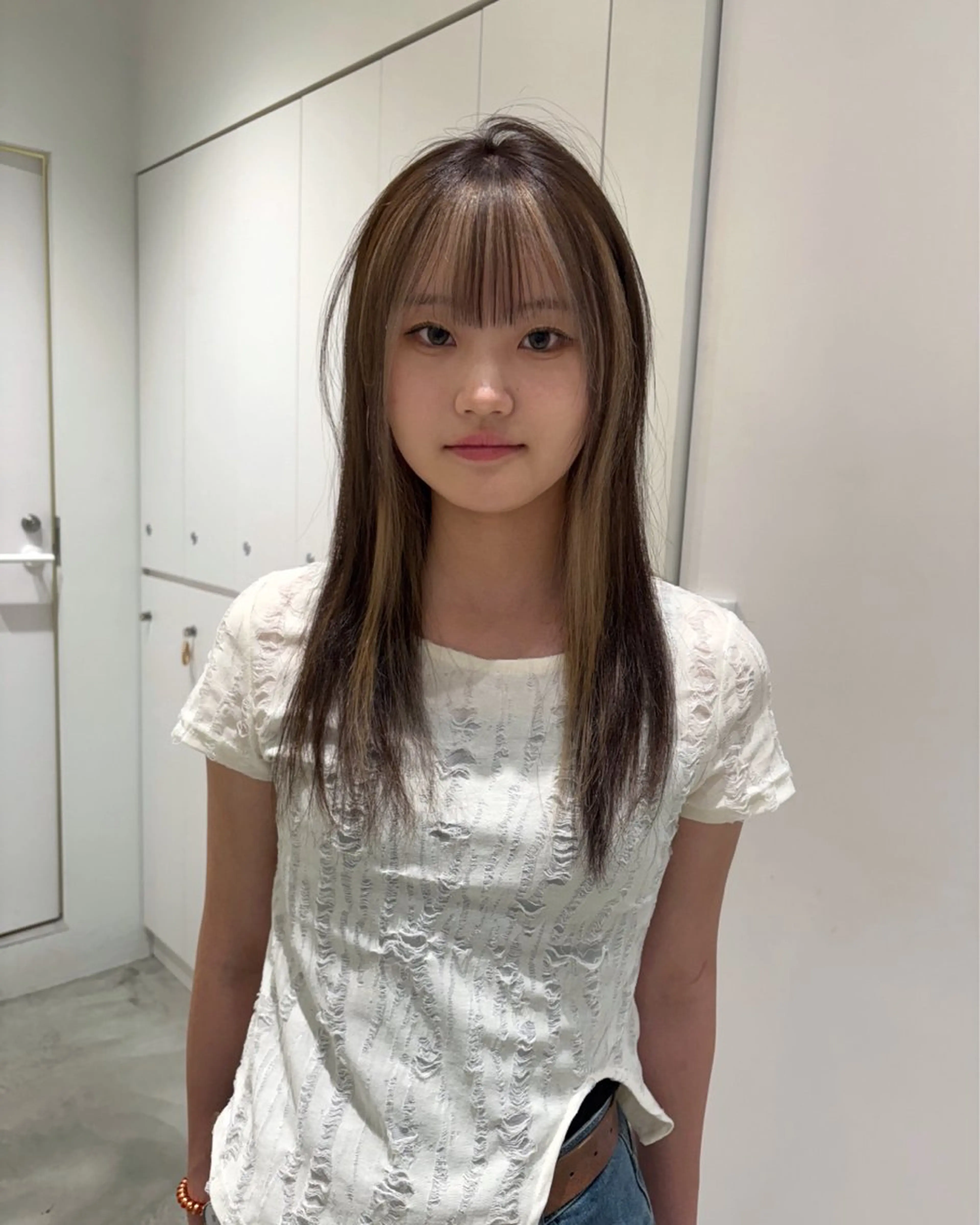 セミロング カラー 🎀優姫韓国レイヤー /韓国メンズカットのヘアスタイル