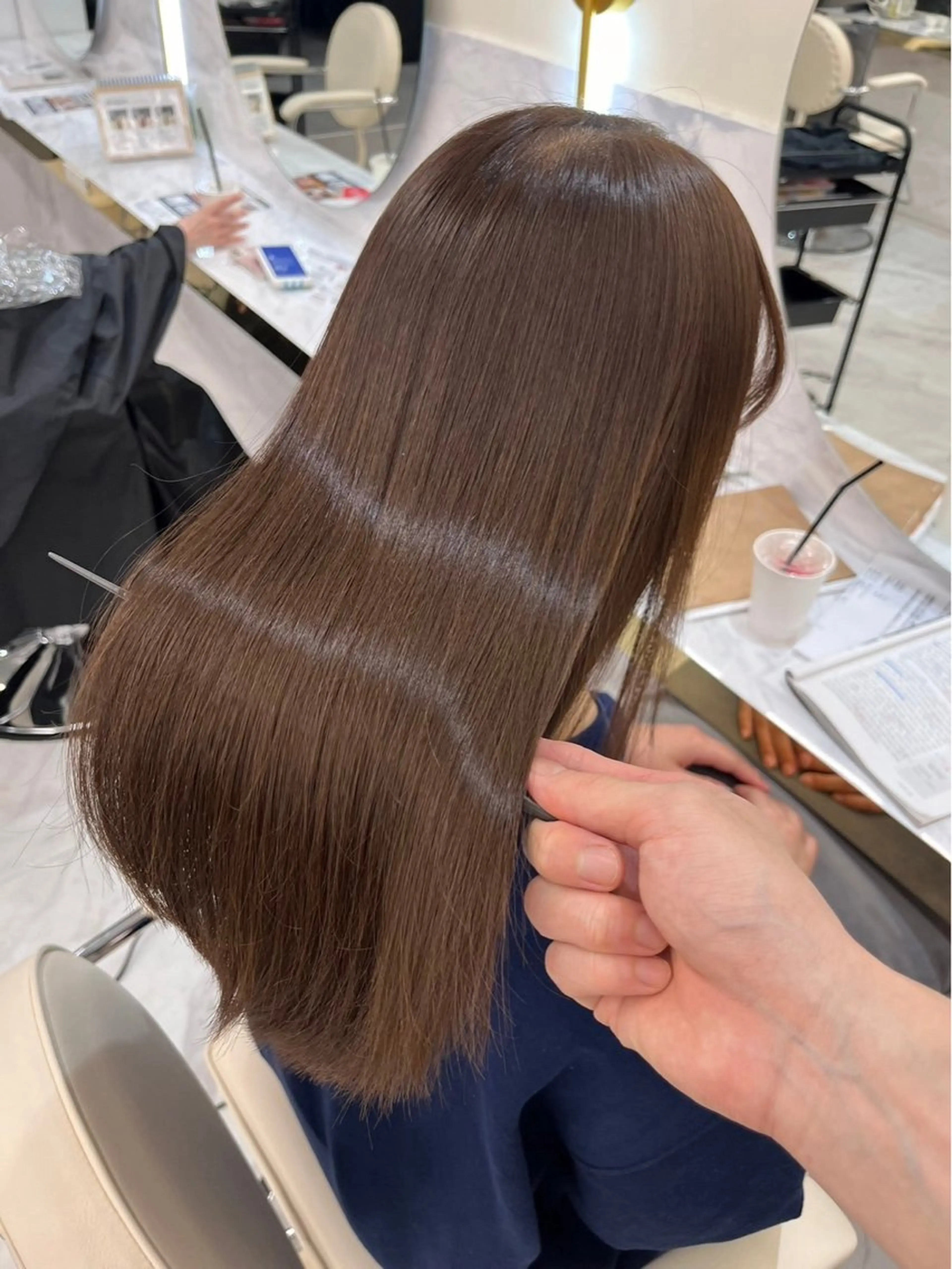 ロング カラー ヘアカラー トリートメント 縮毛矯正🫧髪質改善 高原瑞輝のヘアスタイル