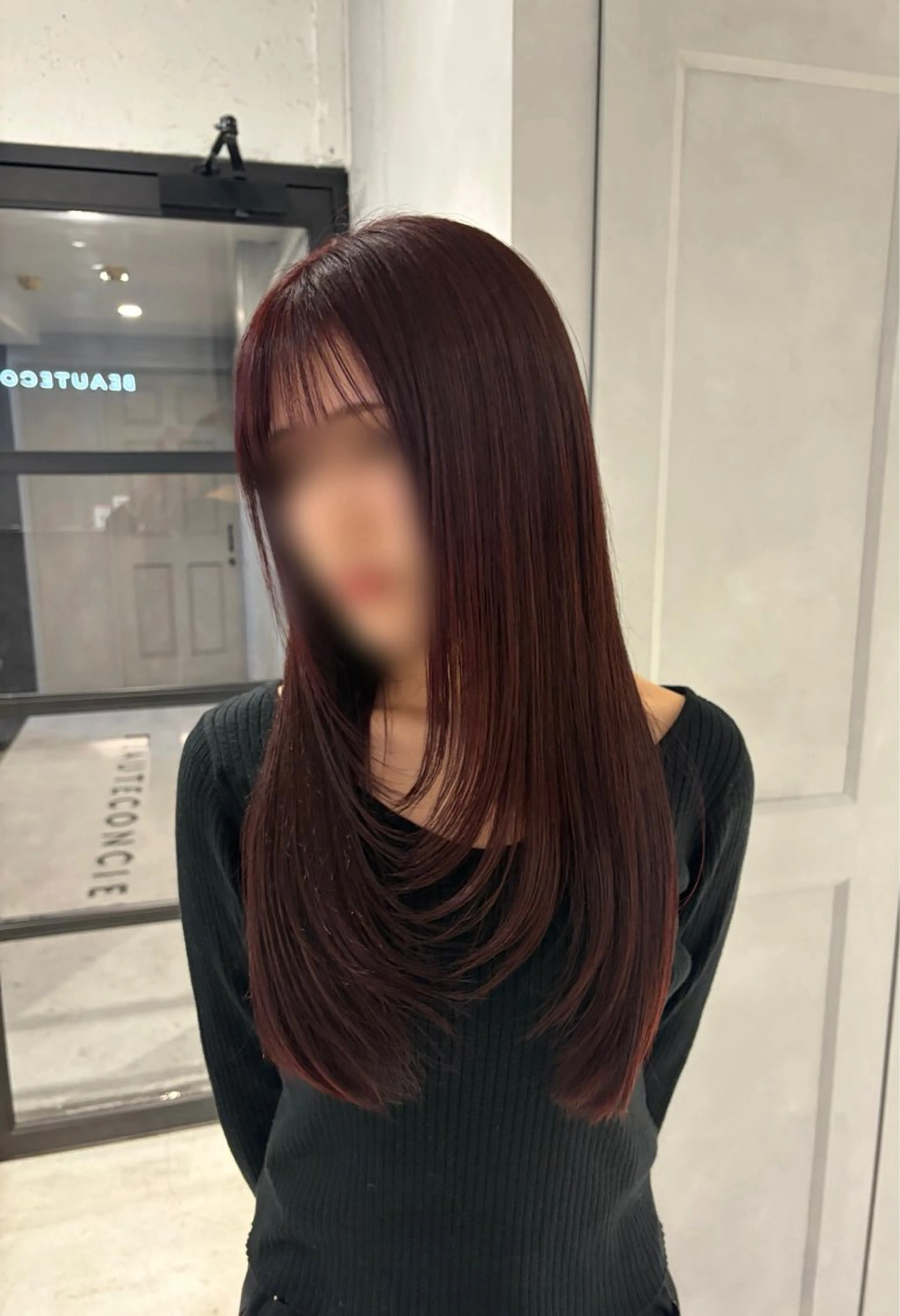 ロング カラー ボルドーカラー ルビー ブリーチモデル募集中 ゆな🎀のヘアスタイル