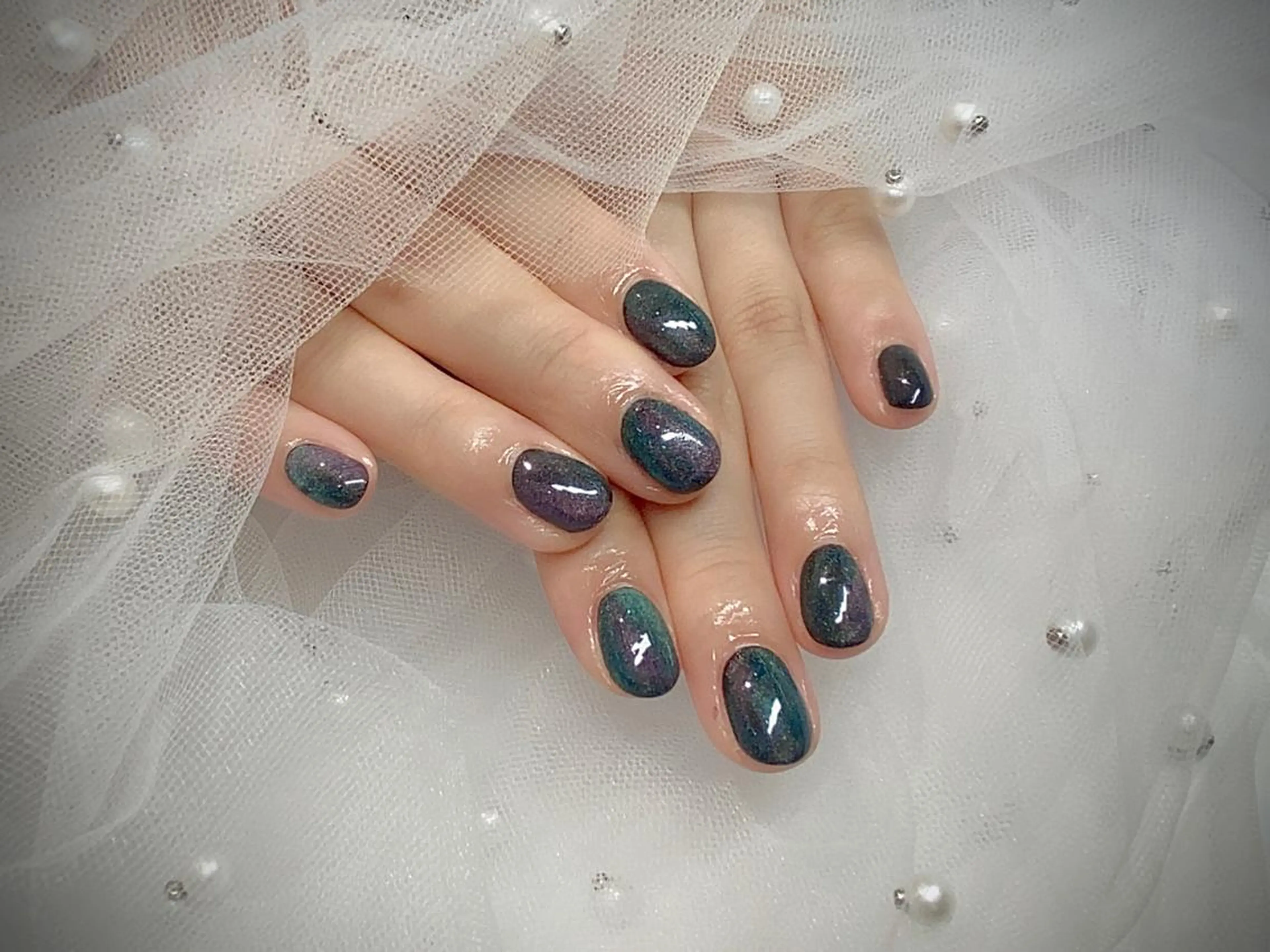 ネイル I-nailロング /ワンホン/キラキラのネイルデザイン