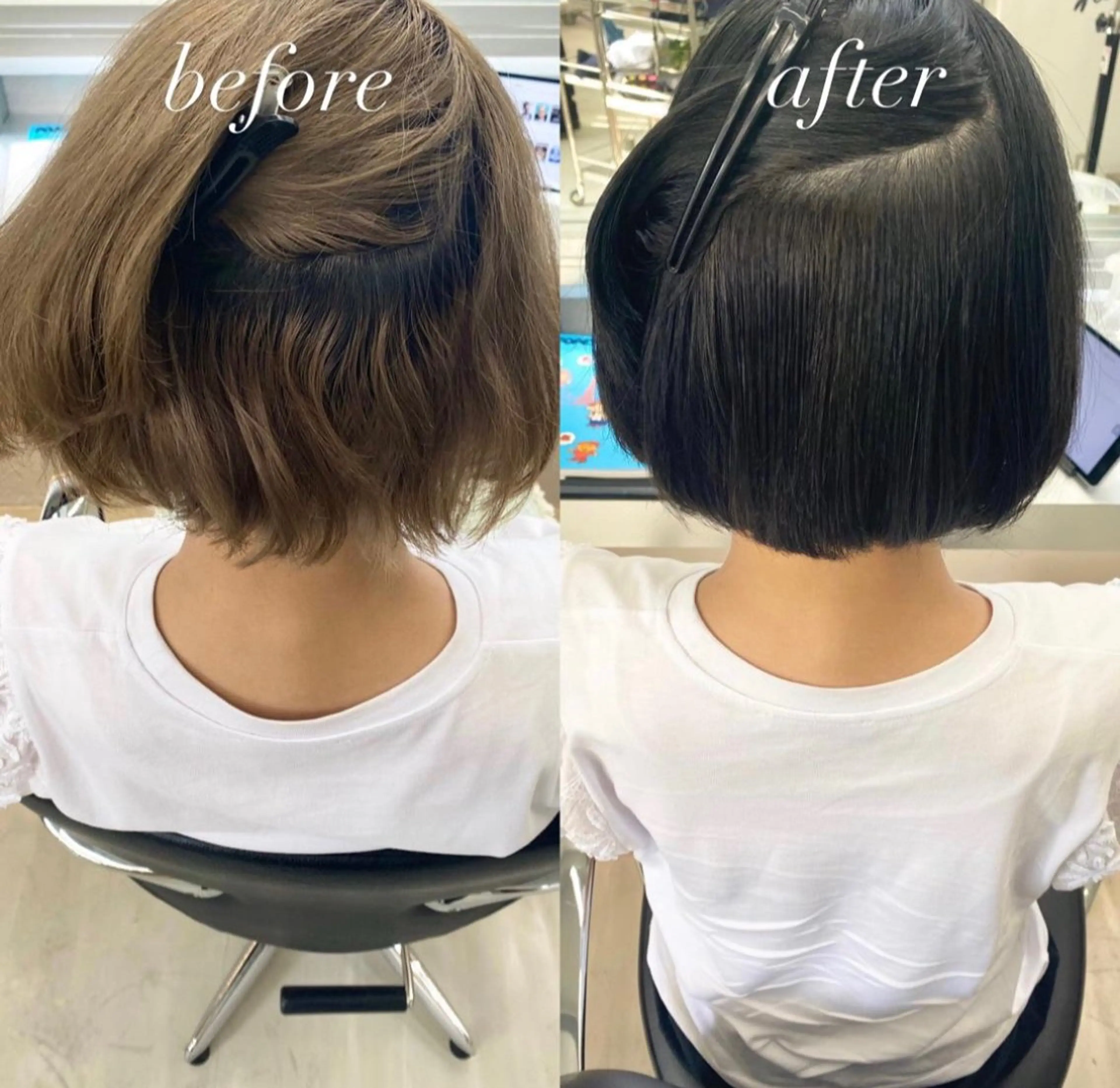 ミディアム カラー パーマ ブリーチ 伸ばしかけ 縮毛矯正 酸性ストレート ストレートパーマ カット ヘアカラー 縮毛矯正 艶髪と透明感を ‼️/若林のヘアスタイル