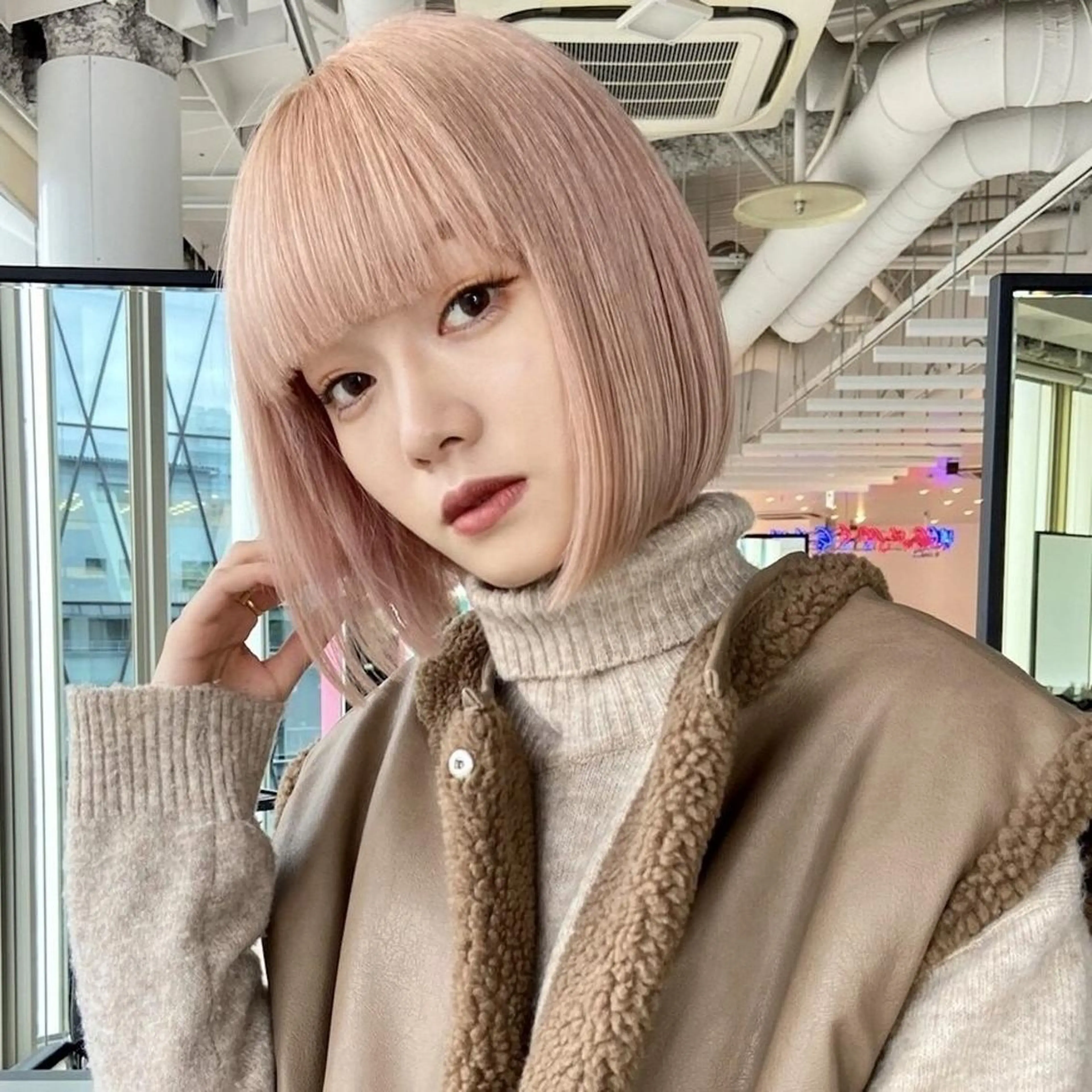 ショート カット トリートメント 透けるミルクティー ☕赤味ゼロ★はる吉のヘアスタイル