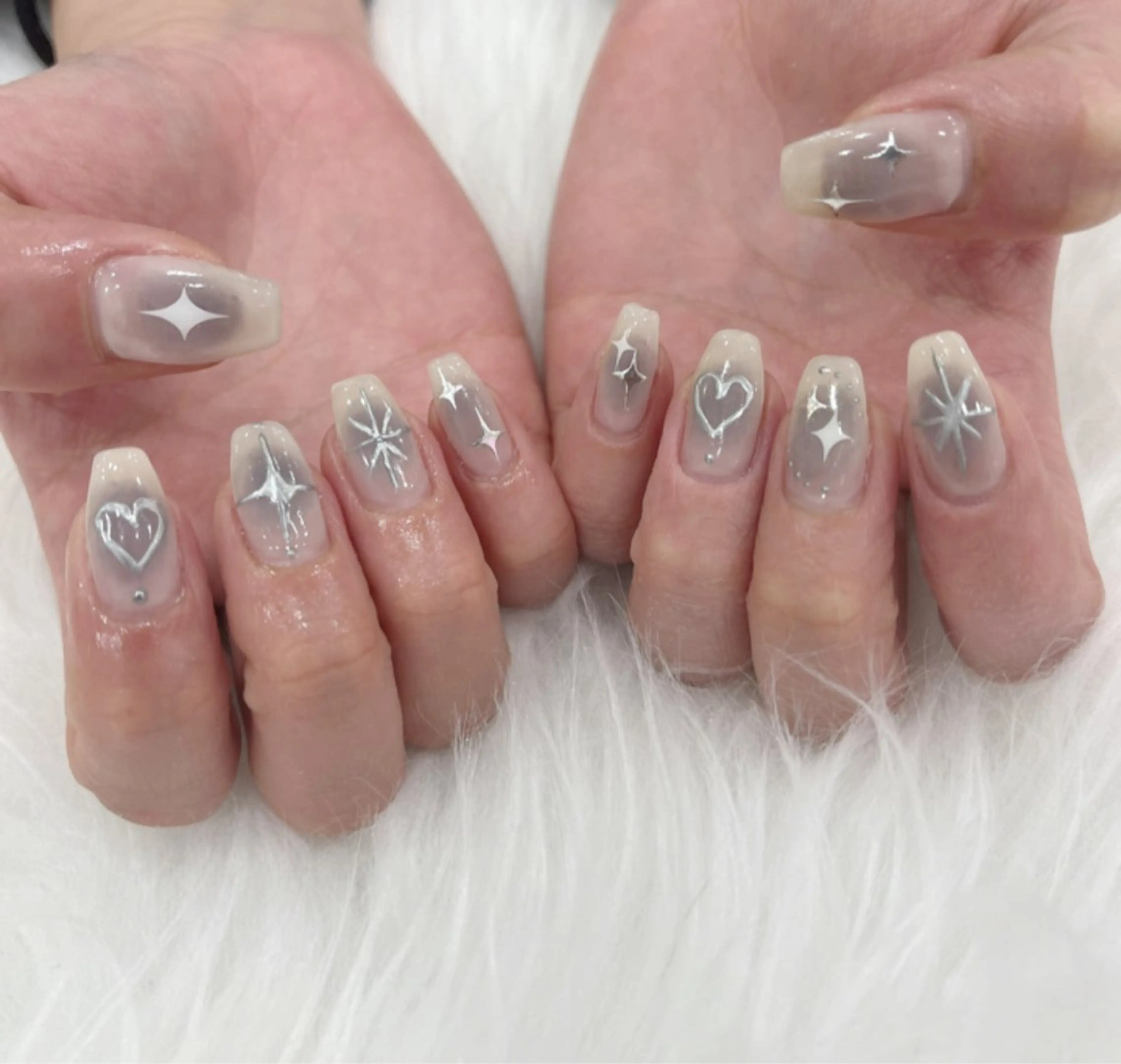 ネイル 長さ出し フットネイル ジェルネイル 韓国ネイル マグネットネイル #Amin nail salonのネイルデザイン
