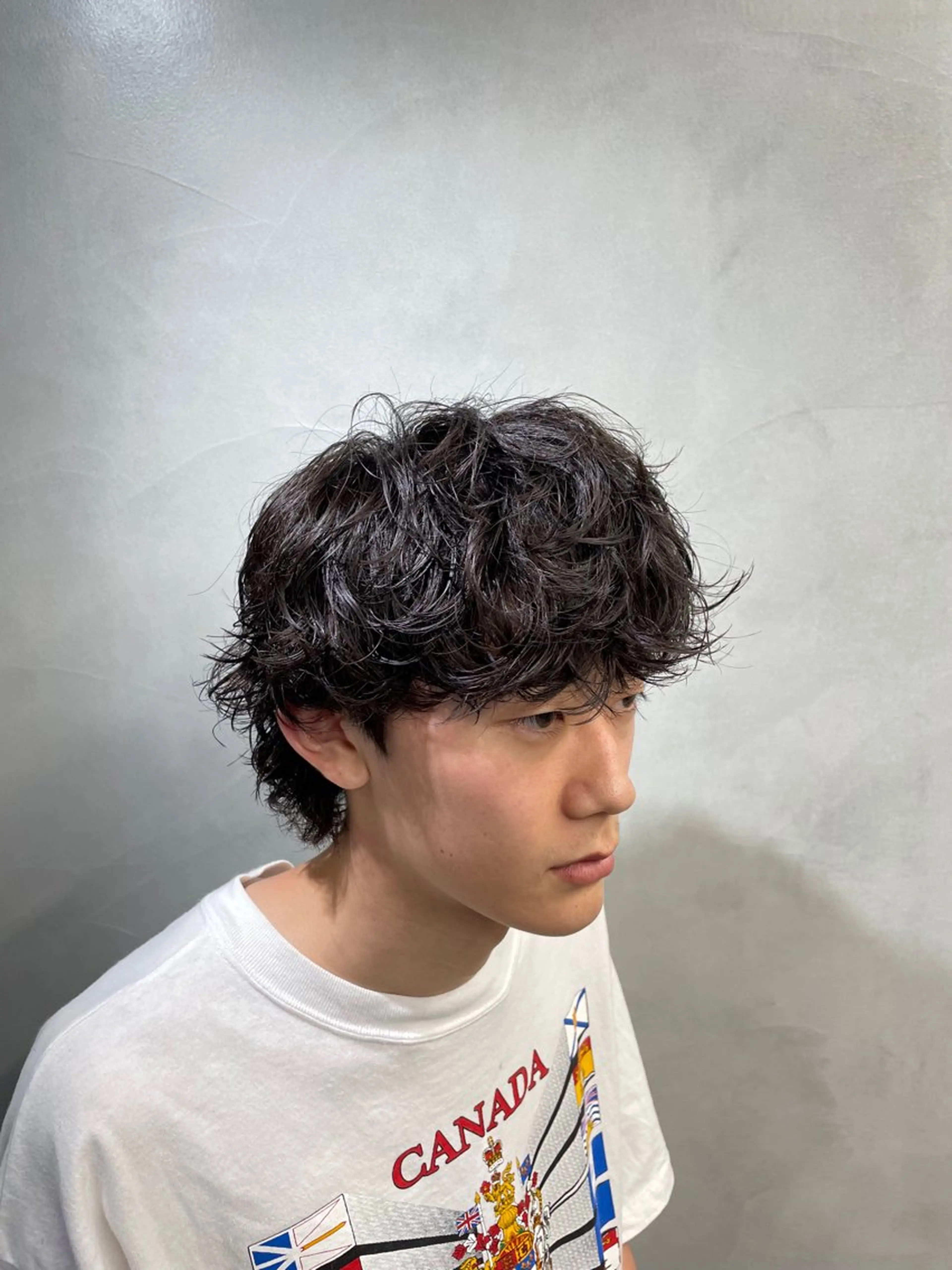 ミディアム パーマ ヘアアレンジ メンズ カット パーマ fifth 石川 凪のヘアスタイル