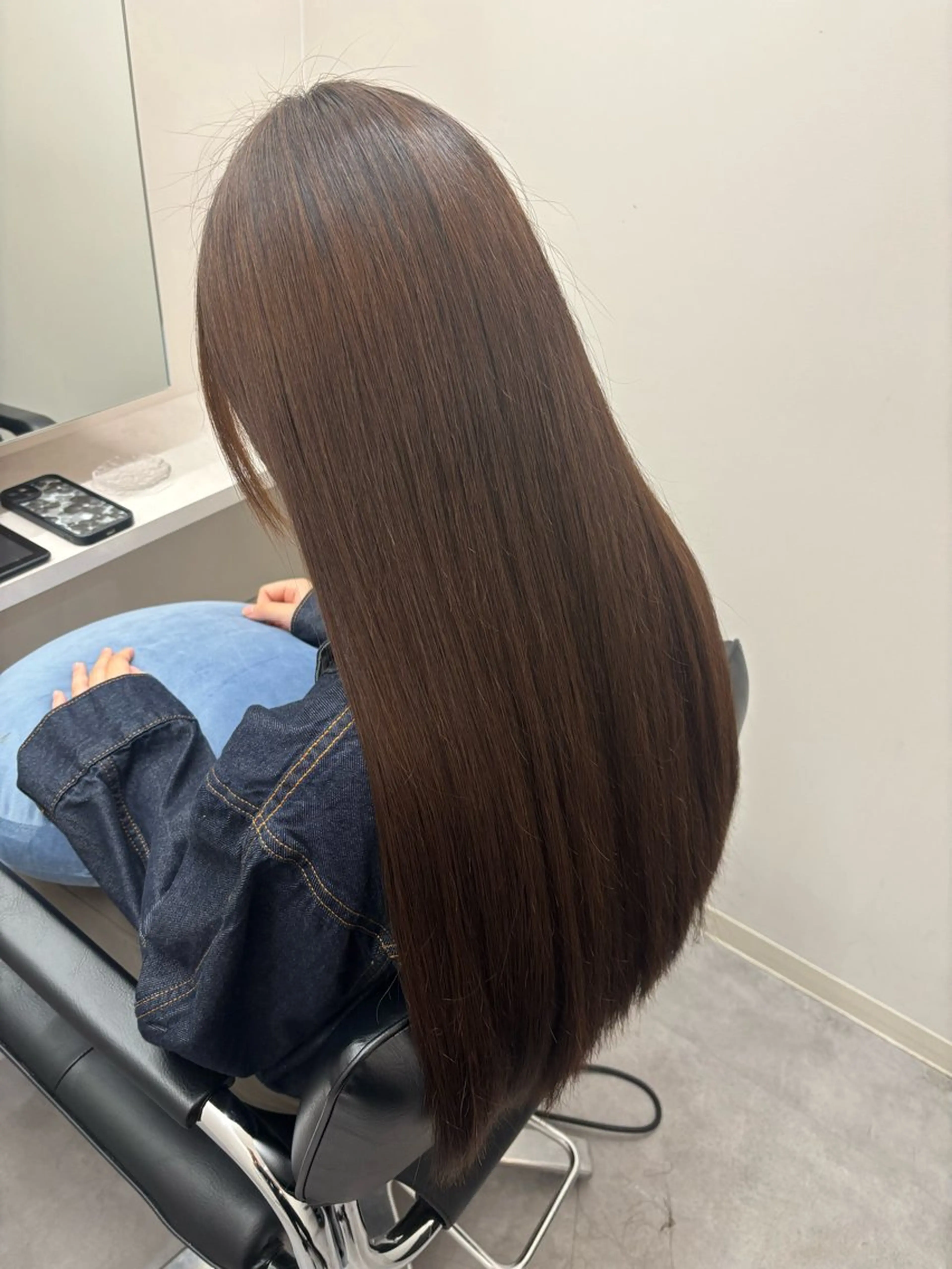 ロング カット 縮毛矯正 トリートメント とき/髪質改善/透明 感カラー☘️のヘアスタイル