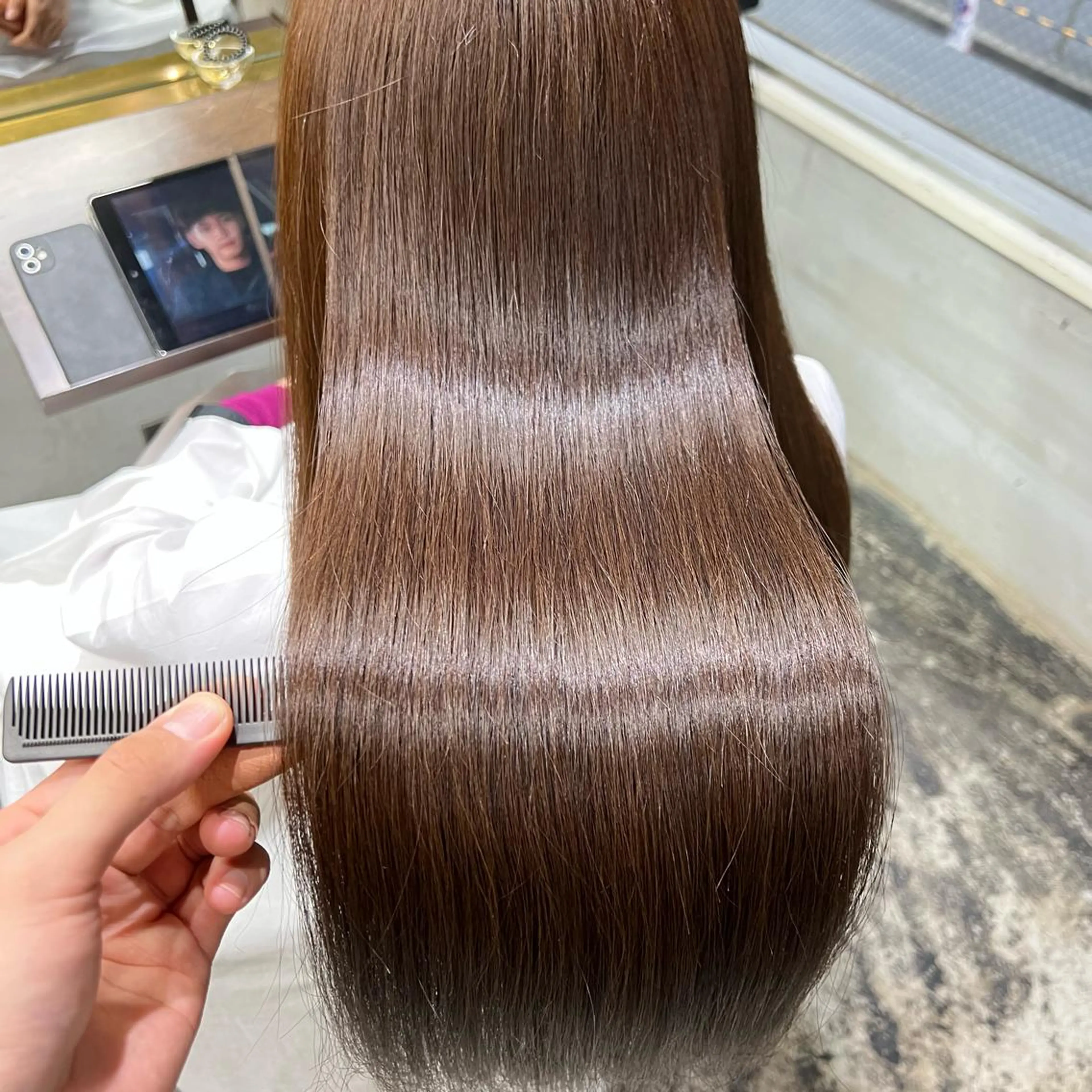 ロング パーマ 酸性ストレート ストレートパーマ 北花田美容師🍃村尾 光太/むらのヘアスタイル