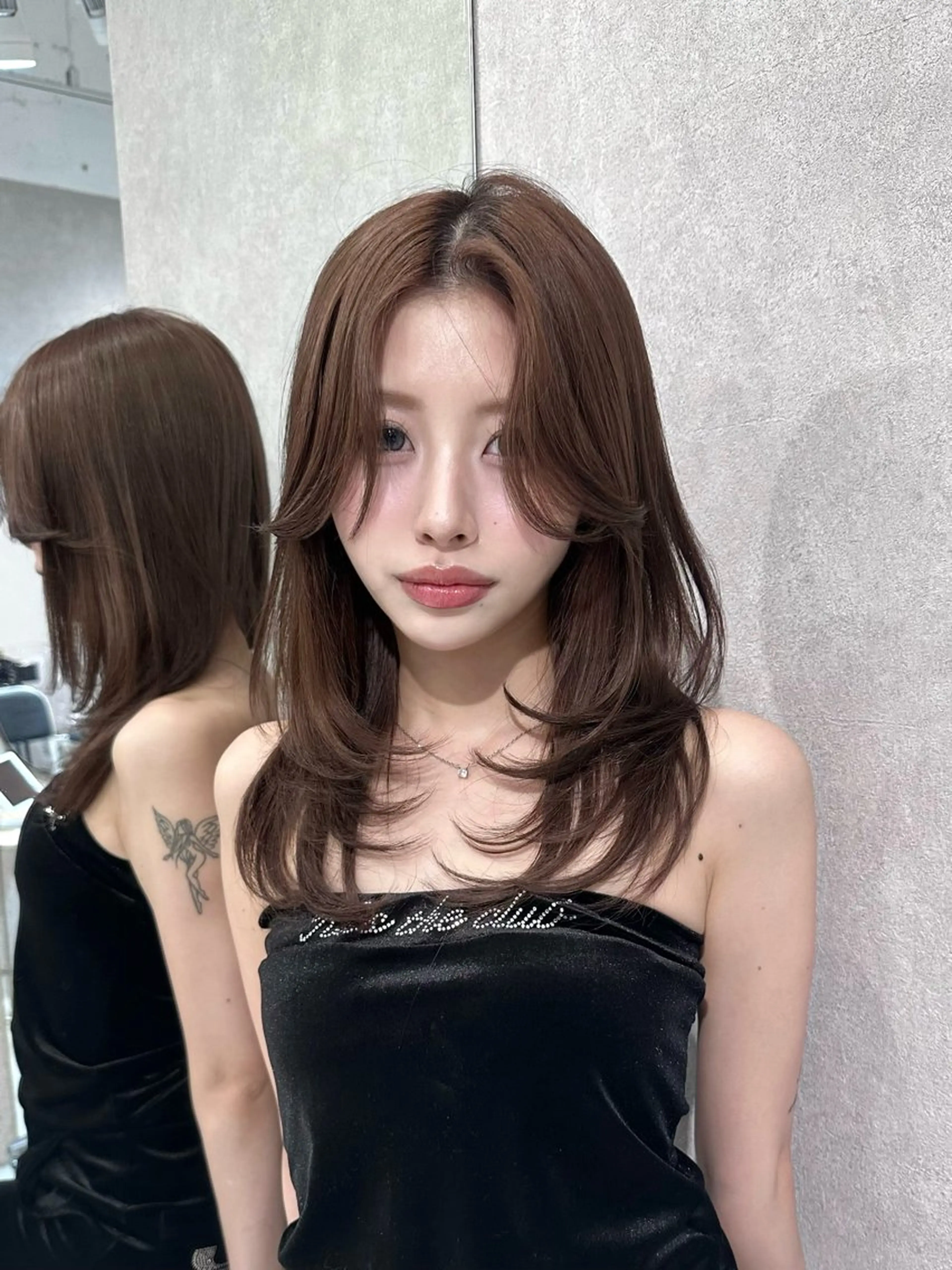 セミロング カラー ベージュカラー レイヤーカット ハッシュカット/ 艶カラー/RIN🩶のヘアスタイル