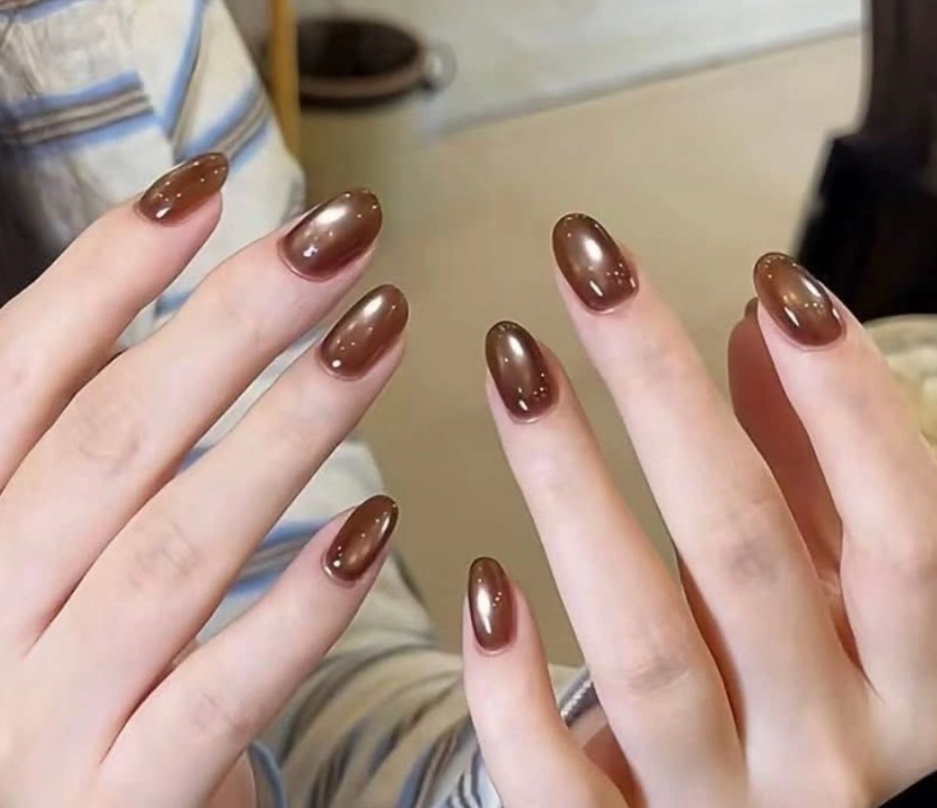 ネイル ハンドネイル 🎀PG🩵 ネイルサロンのネイルデザイン