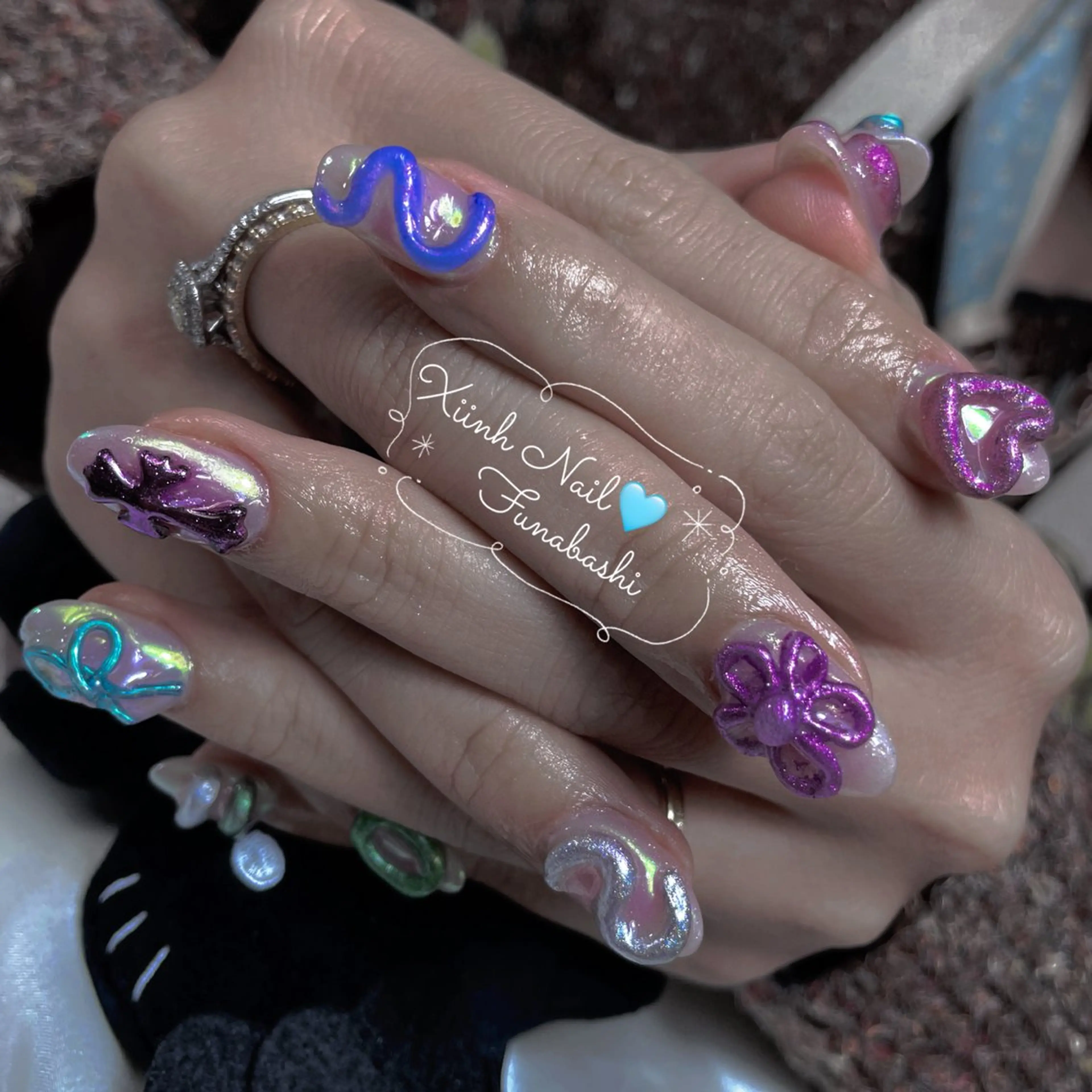 ネイル チークネイル 桜ネイル 長さ出し フットネイル ジェルネイル ハンドネイル XIINH NAIL SALONのネイルデザイン