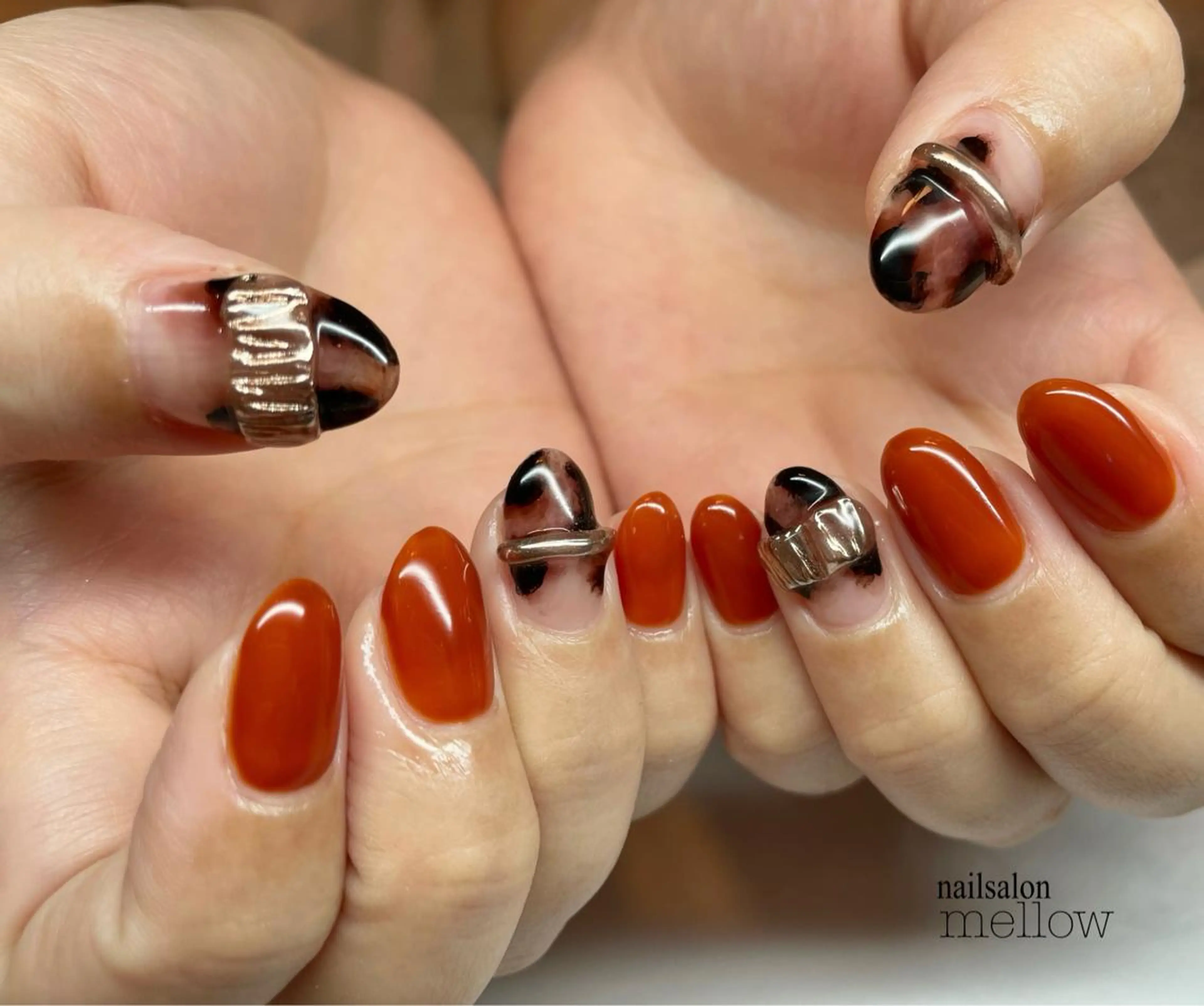 ネイル アニマル柄 べっ甲ネイル 大山 浩美のネイルデザイン