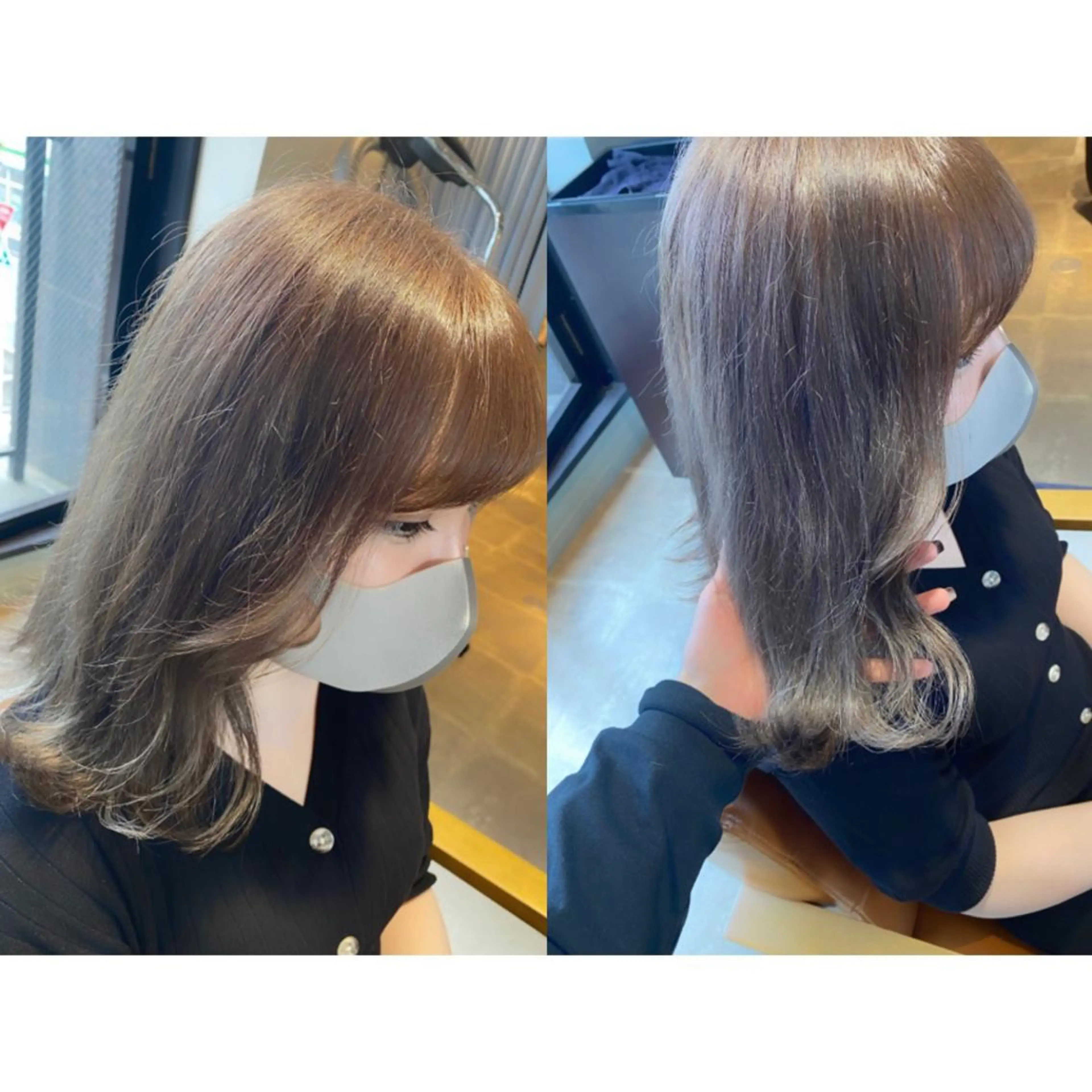 カラー ブリーチ カット 縮毛矯正 トリートメント 🐻結んで可愛い hair EMI🐻のヘアスタイル