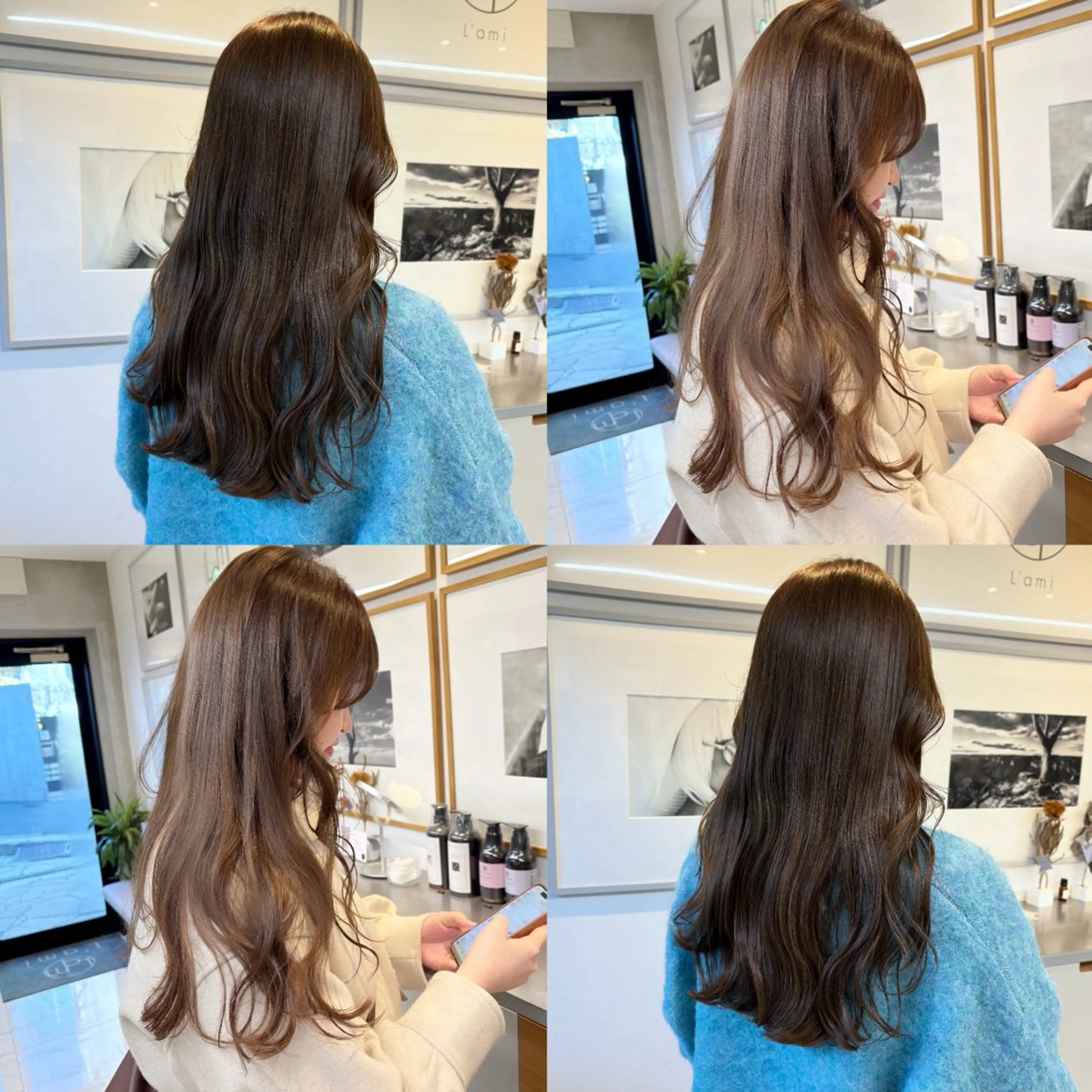 ロング カラー ベージュカラー ブラウンカラー 透明感カラー グレージュ オリーブベージュ カット ヘアカラー トリートメント ヘッドスパ ヘアセット カジュアルを女っぽく 𝗮𝘆𝗮𝗰𝗼のヘアスタイル