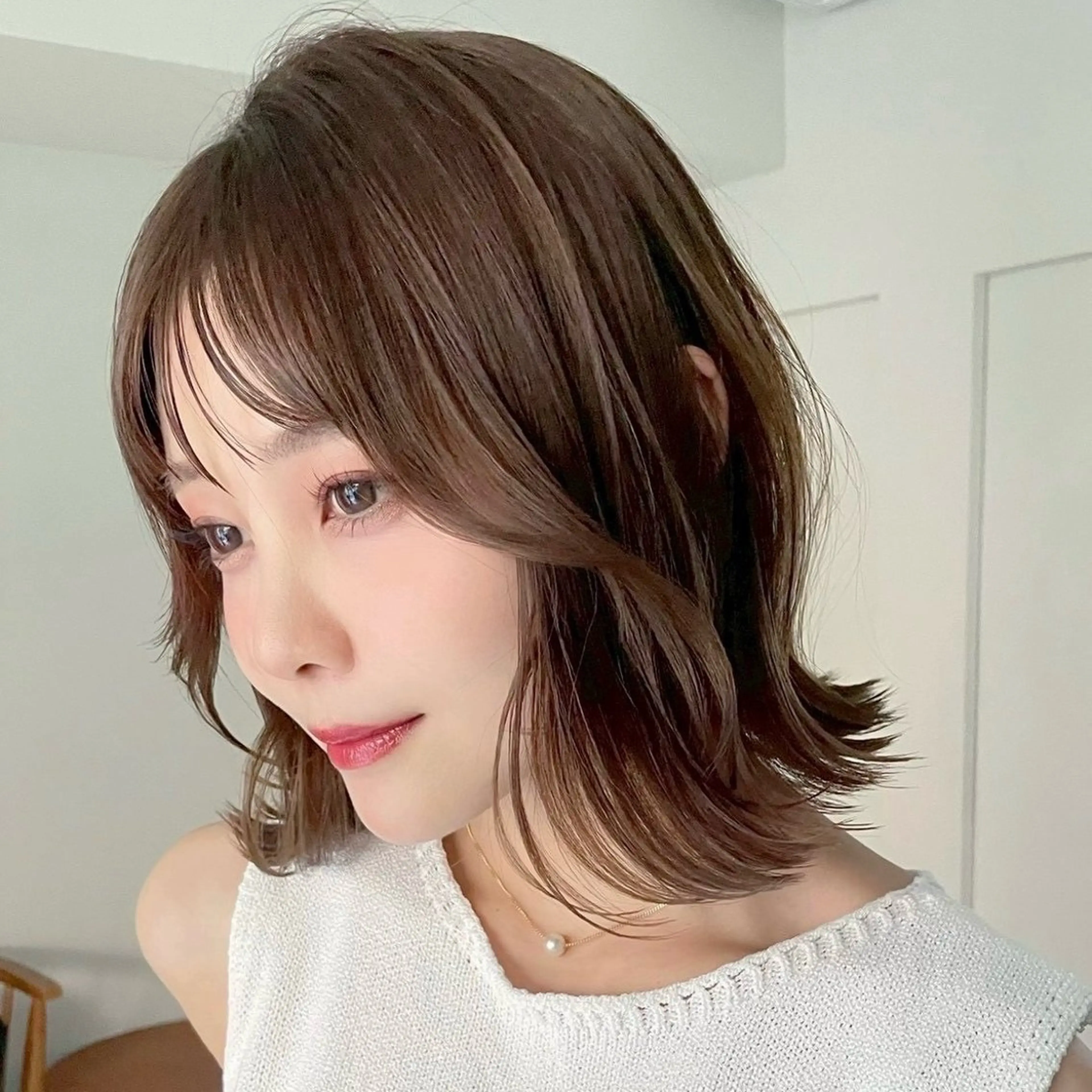 ショート カラー ヘアアレンジ レイヤーカット/ボブ 似合わせ/透明感カラのヘアスタイル