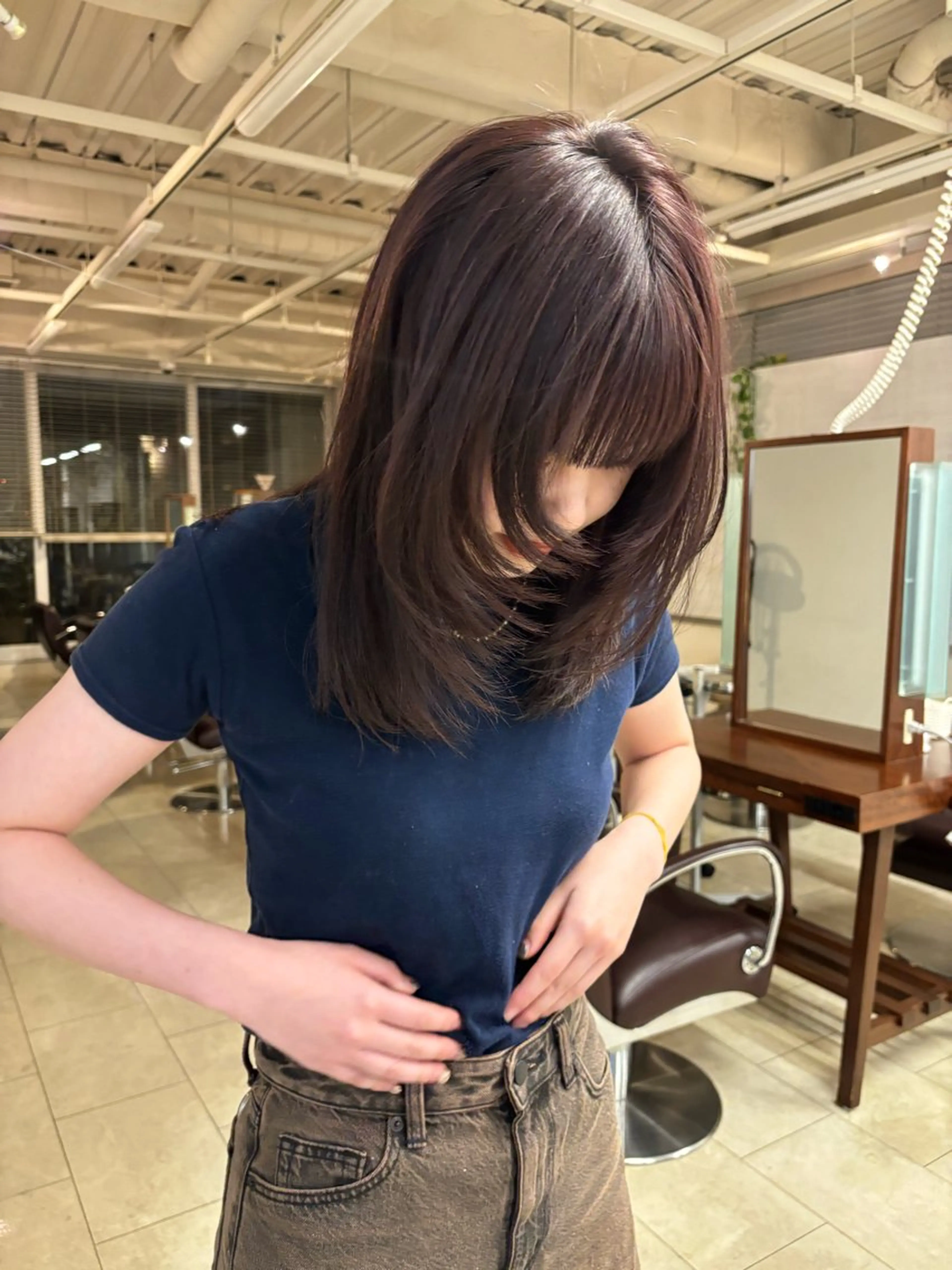セミロング カラー 透明感カラー カット ヘアカラー yura /レイヤーカットのヘアスタイル