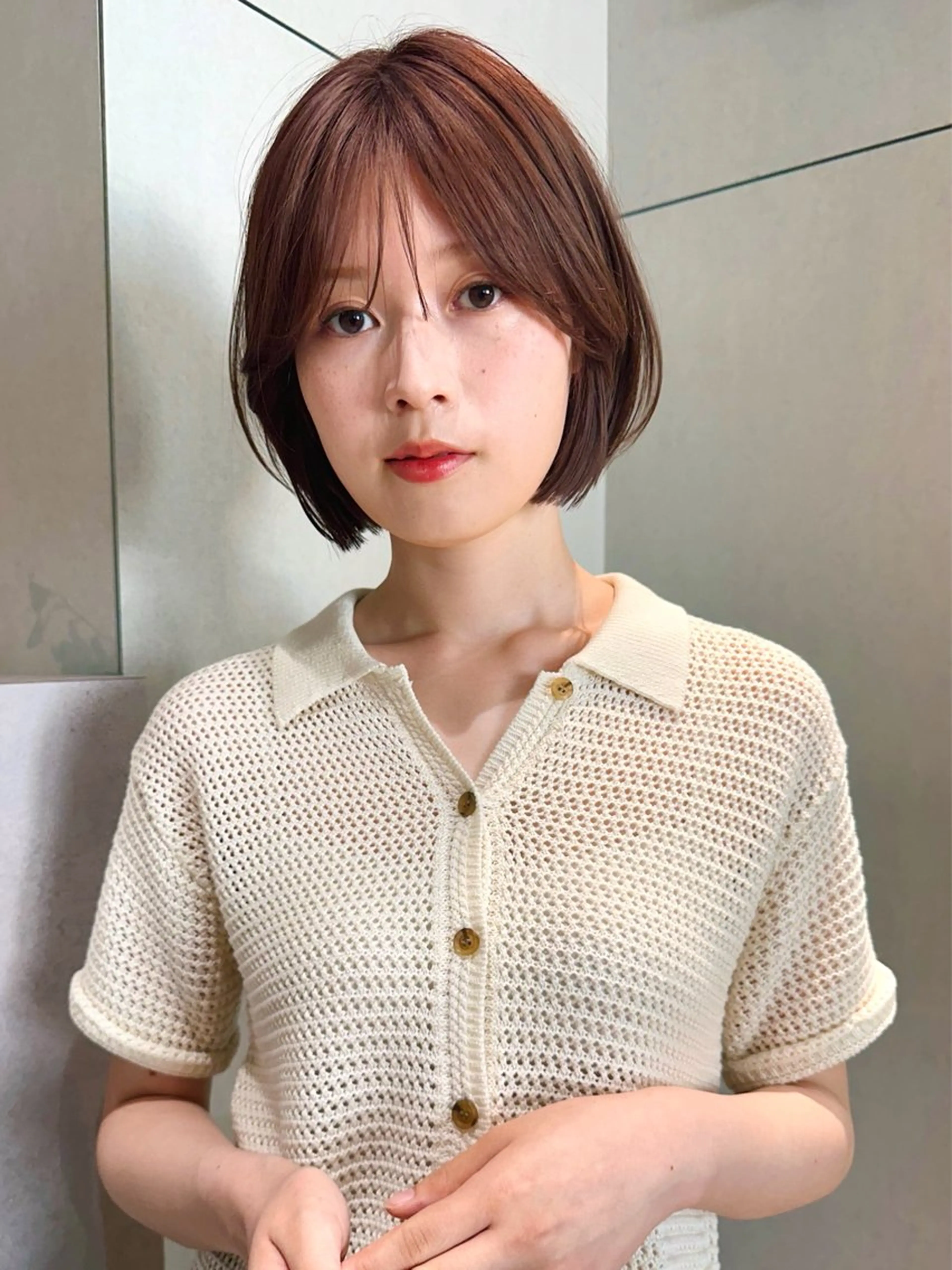 ショート カラー パーマ kazuki【顔周り ×レイヤーカット】のヘアスタイル