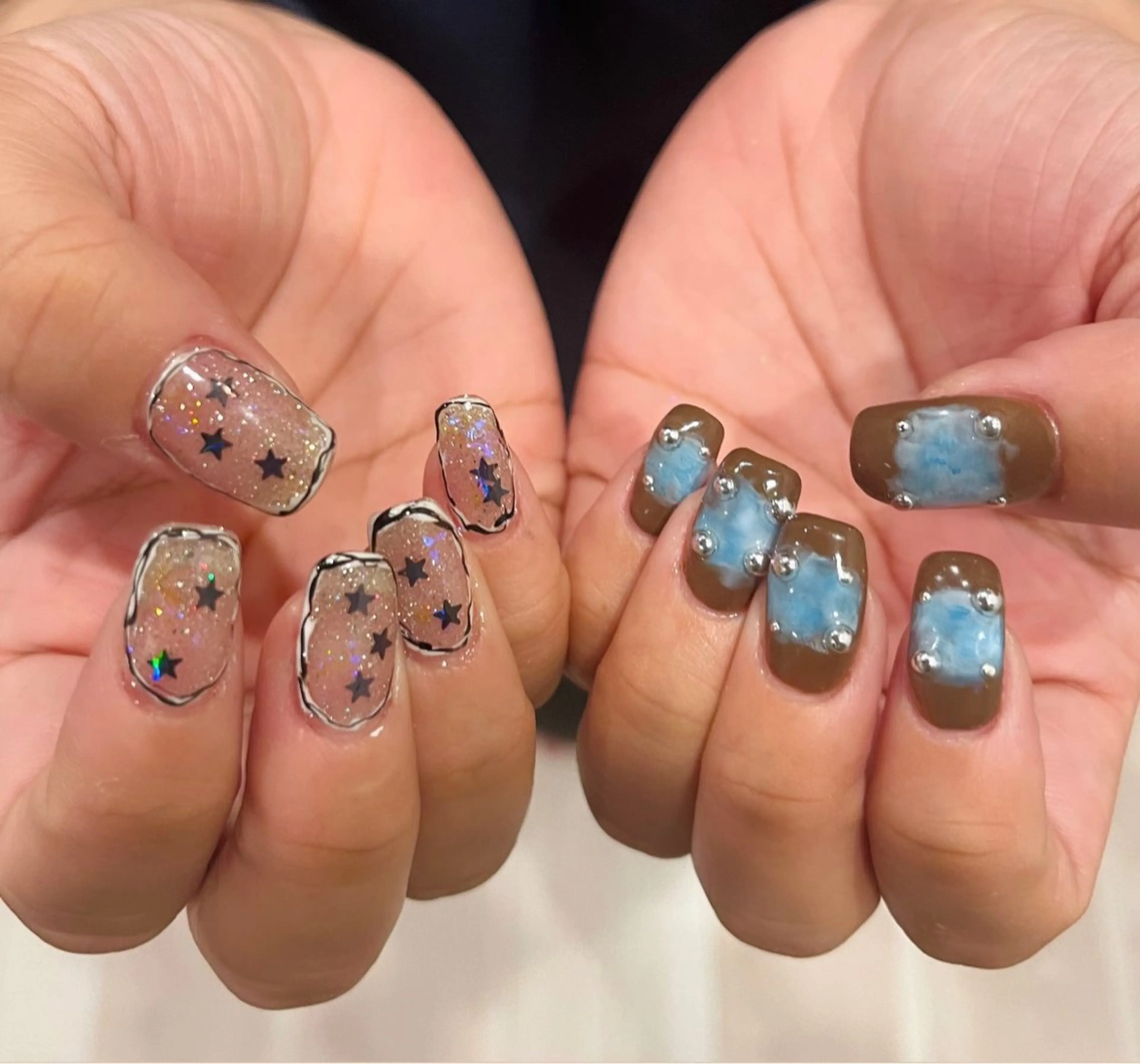 ネイル キラキラネイル ニュアンスネイル ハンドネイル HazeGrass NAILのネイルデザイン