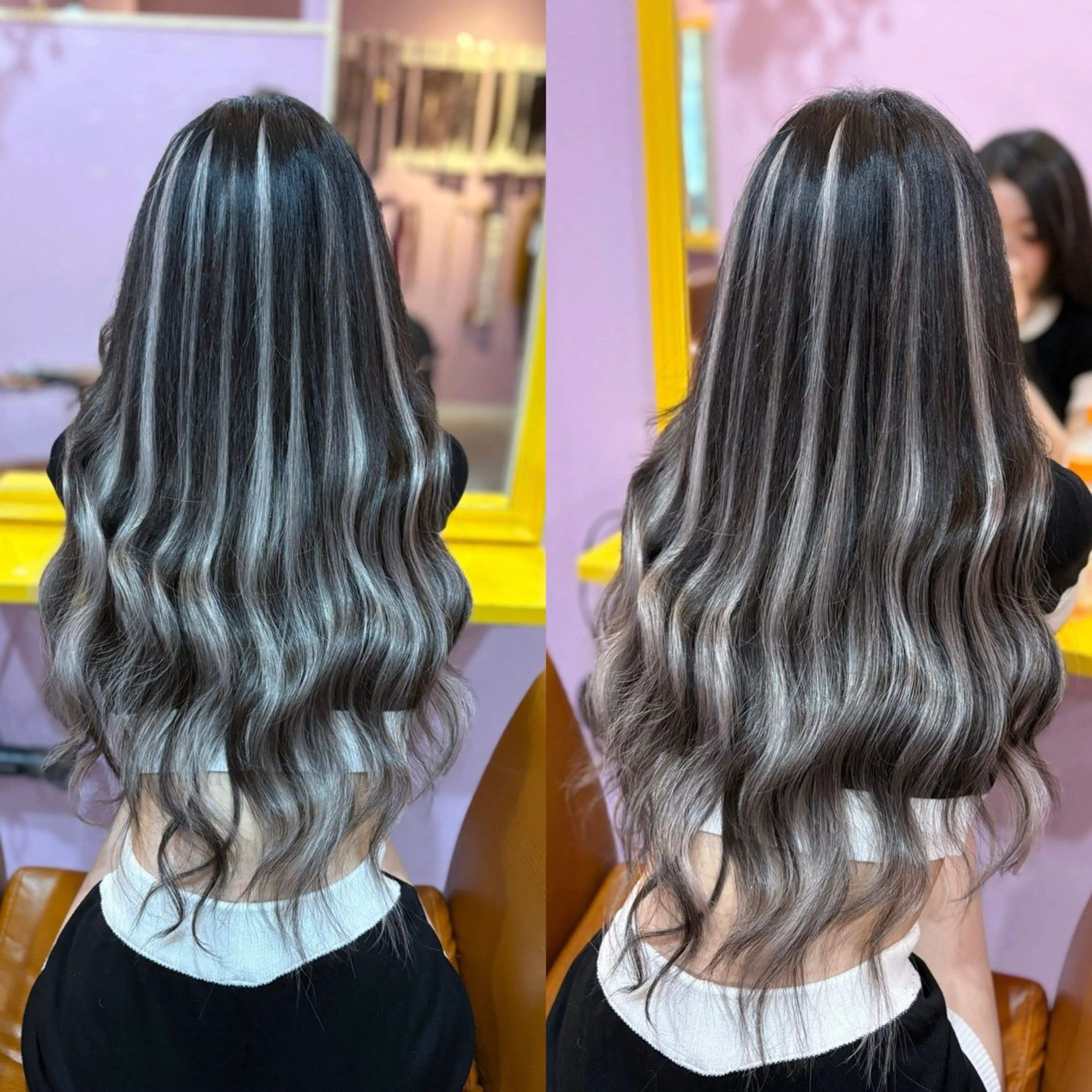 編み込みエクステ+シールエクステ60本🩷🤍の写真