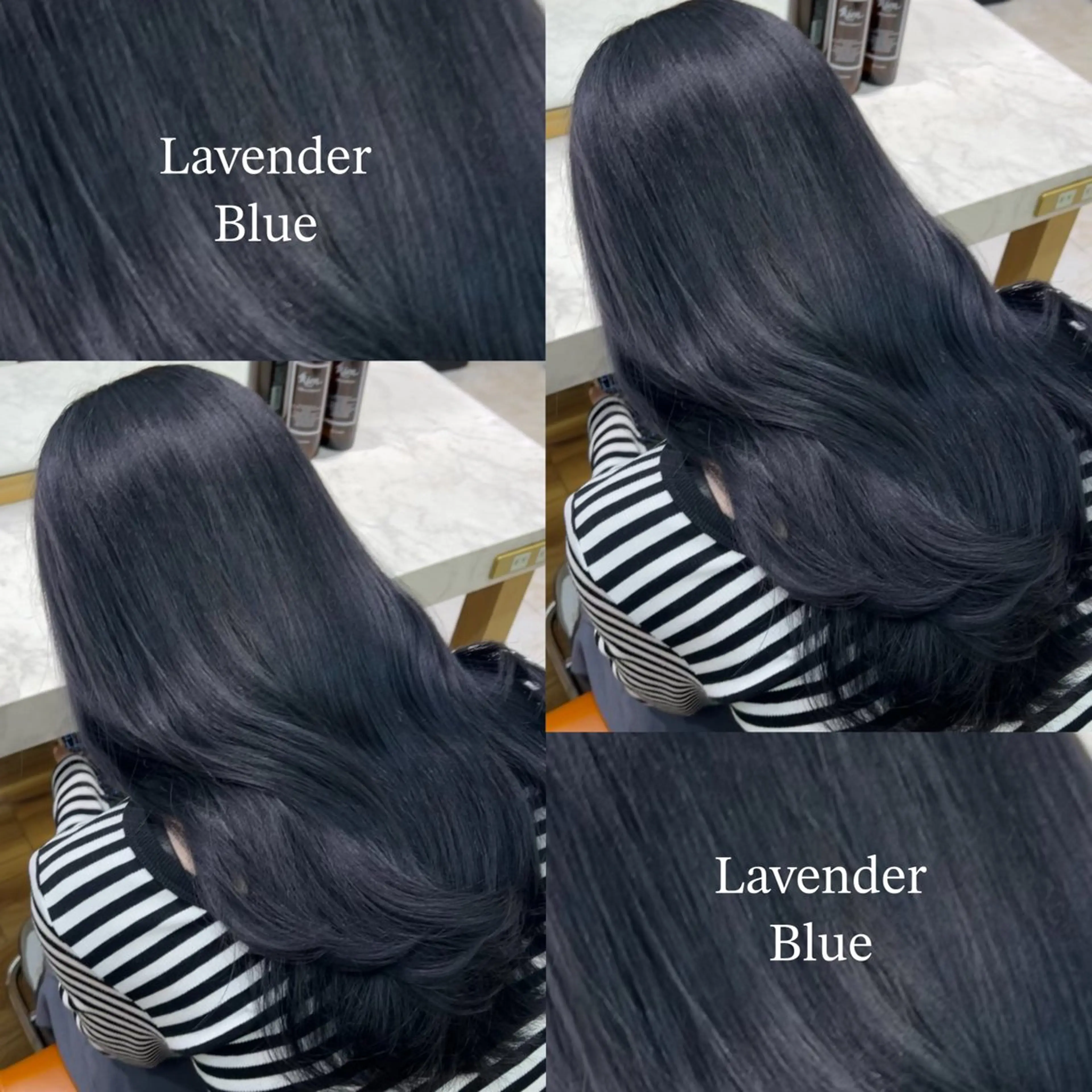 ロング カラー ブリーチ ブルーカラー ラベンダーカラー あんな🦋レイヤー カット/透明感カラーのヘアスタイル