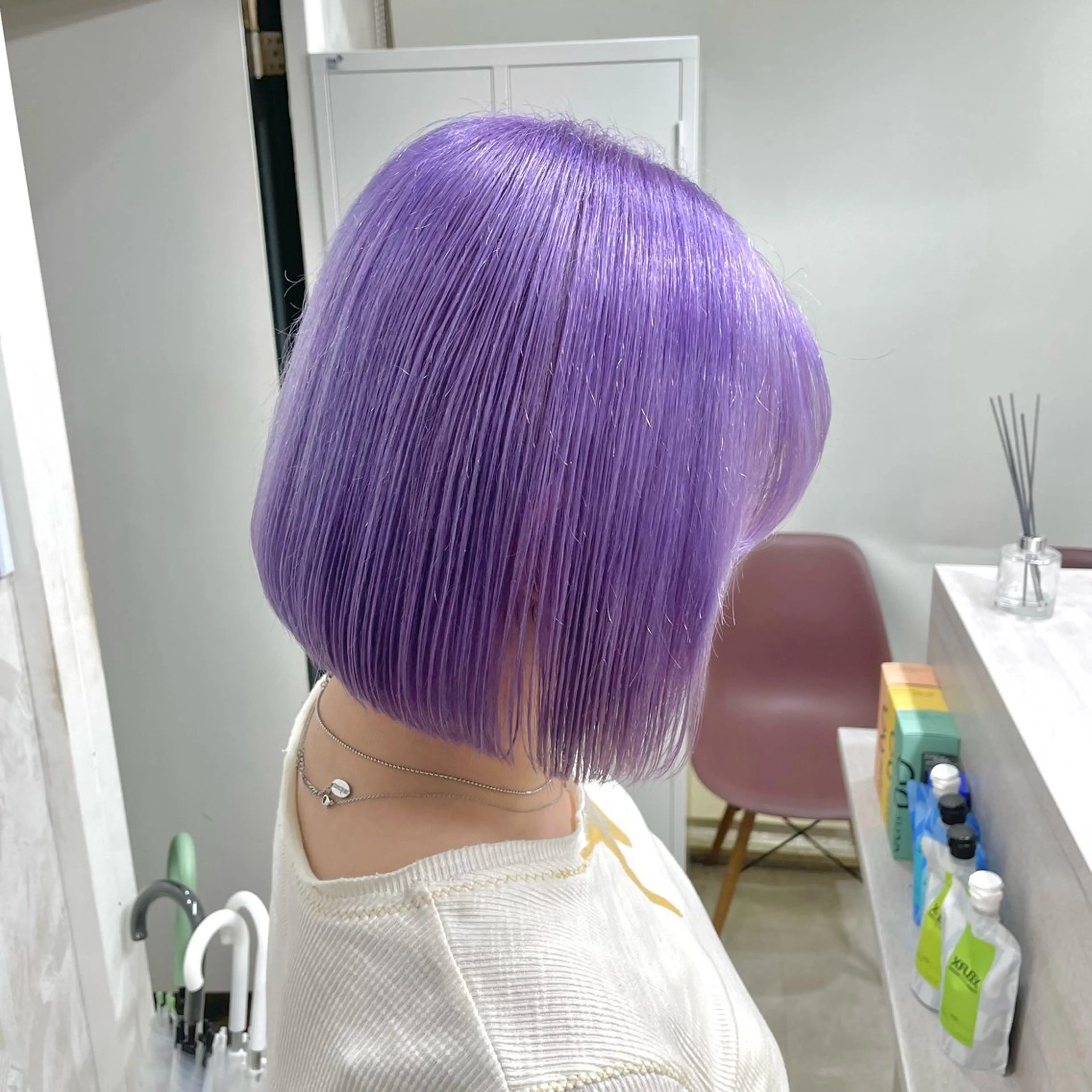 ミディアム ボブ カット ヘアカラー トリートメント 🌟ハイトーン/ボブ /RYOJU🌟のヘアスタイル