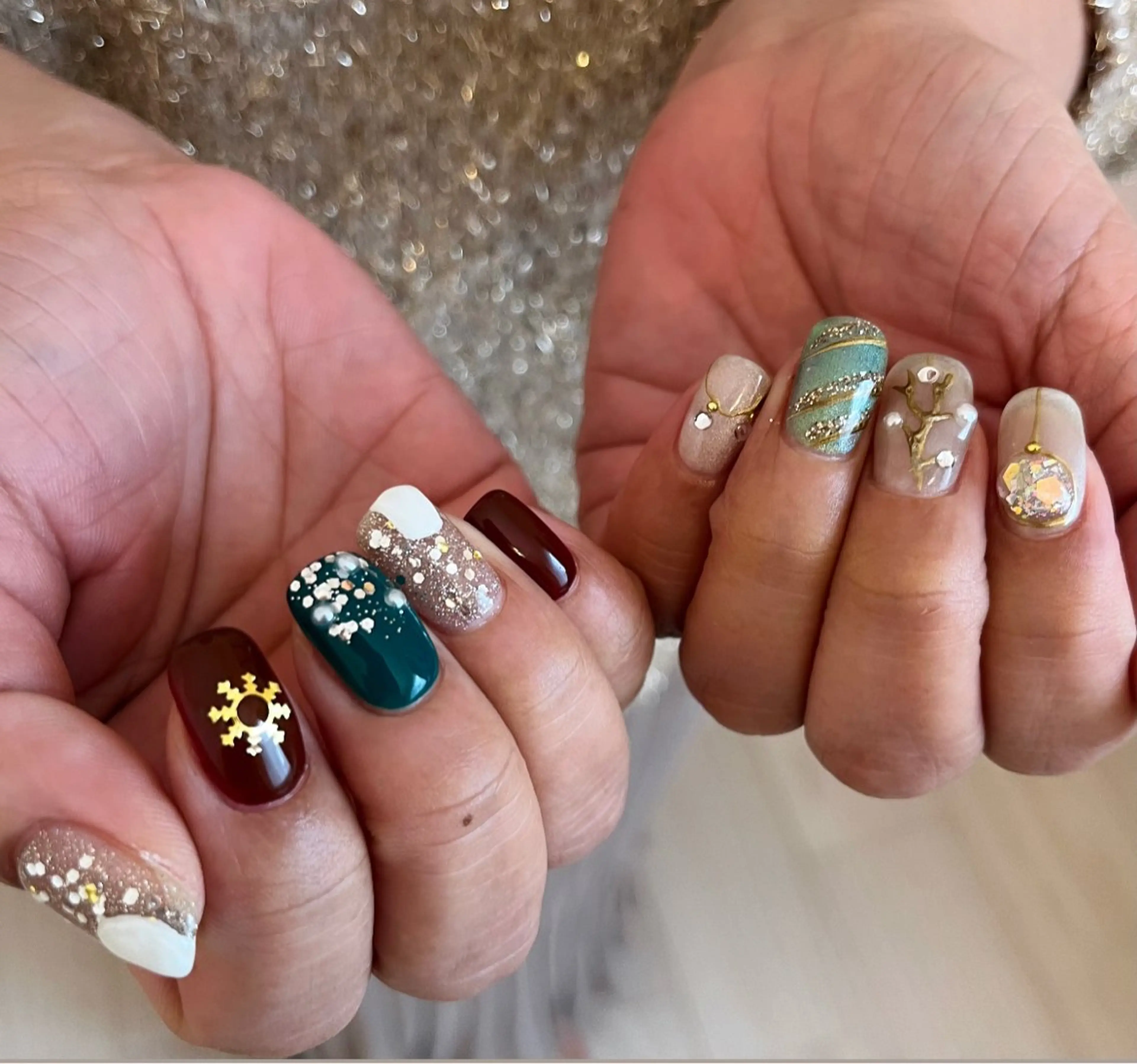 ネイル 冬ネイル クリスマス ハンドネイル HazeGrass NAILのネイルデザイン