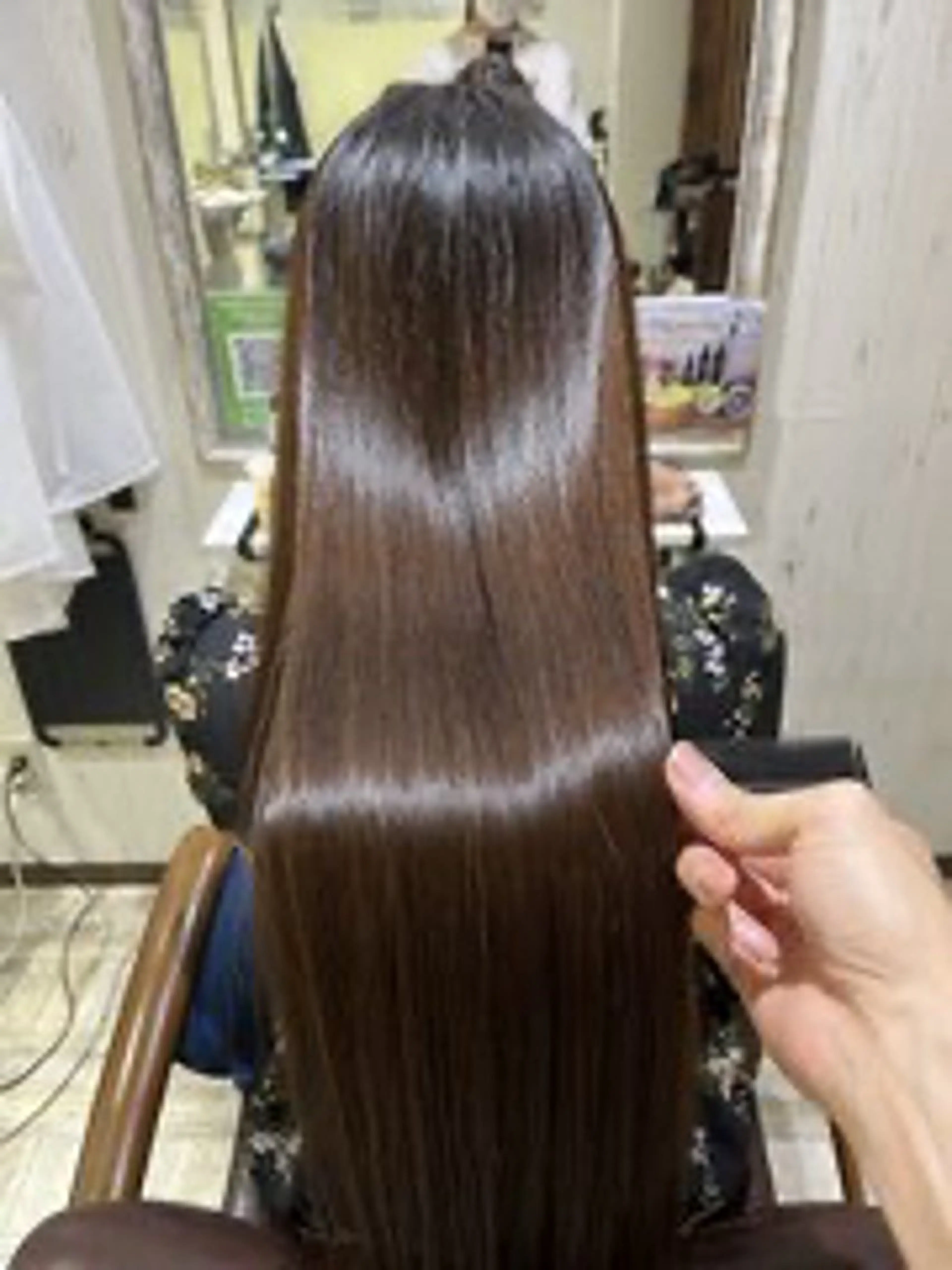 ロング 縮毛矯正 トリートメント 艶カラー/縮毛矯正 まなとのヘアスタイル