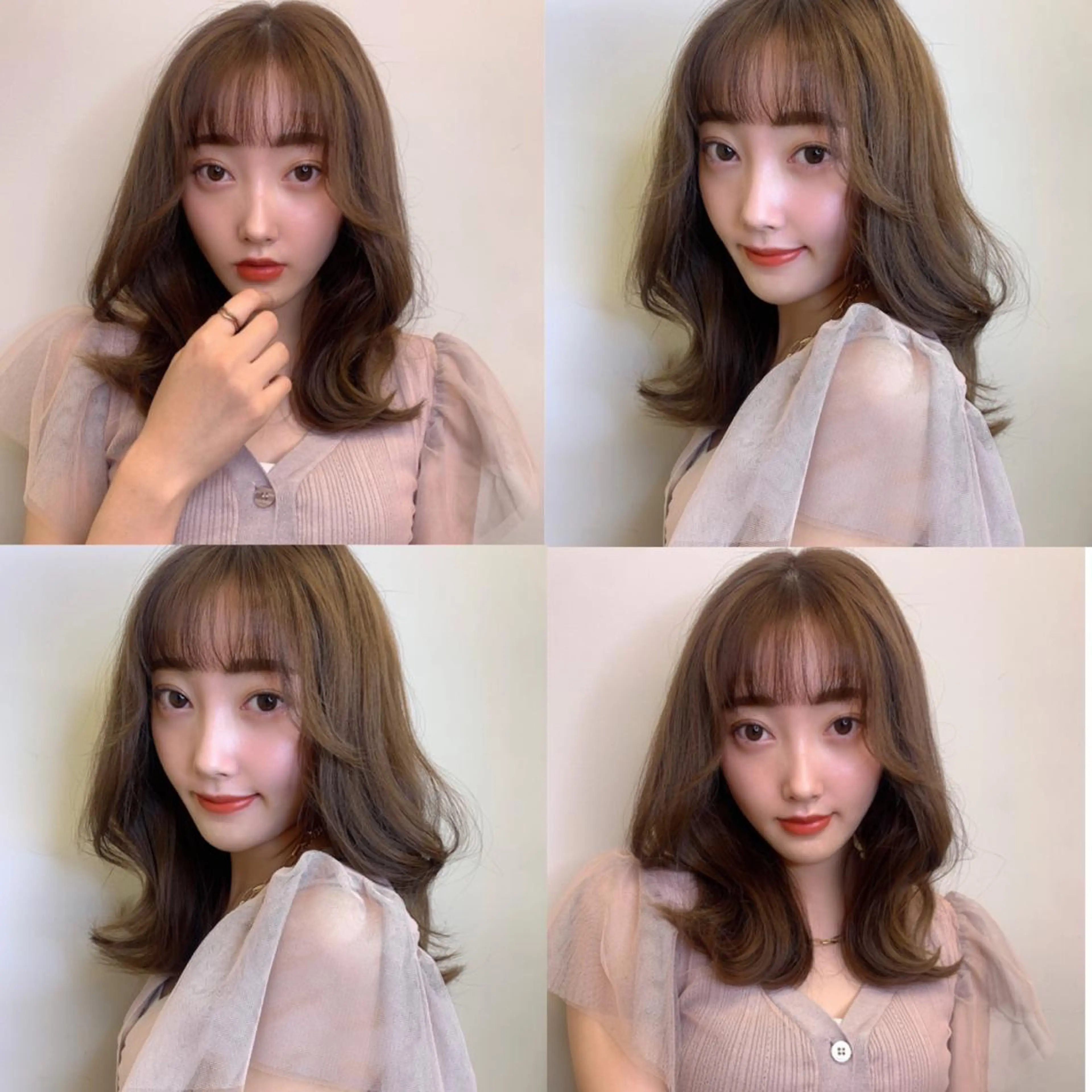 ミディアム カラー 透明感/オリーブ/ グレージュ/YUKAのヘアスタイル