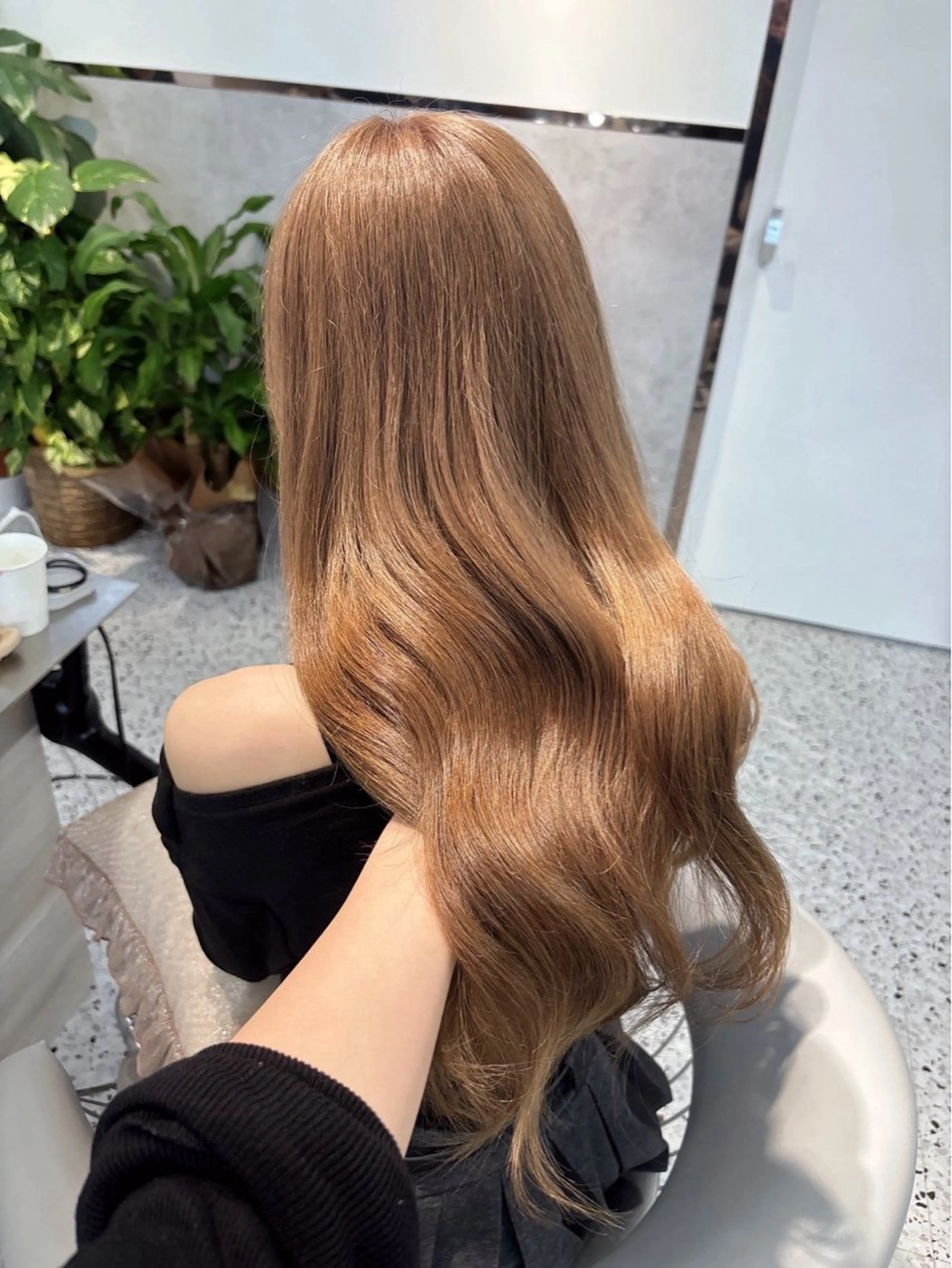 ロング カラー ヘアカラー 🤍韓国ワンホンヘア ayaha🤍のヘアスタイル