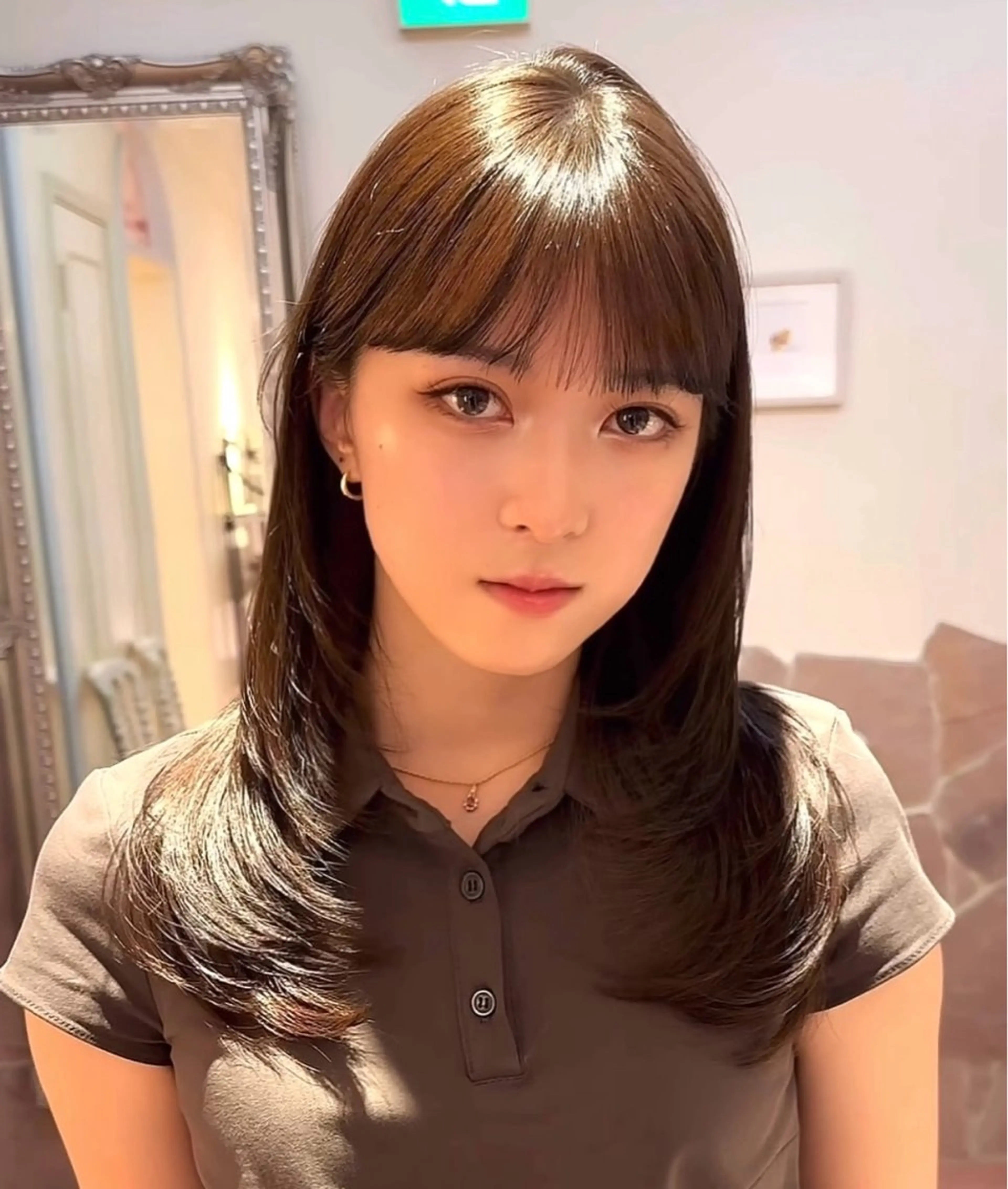 セミロング パーマ レイヤーカット カット ヘアカラー トリートメント ヘッドスパ 韓国系レイヤー特化 hiroのヘアスタイル