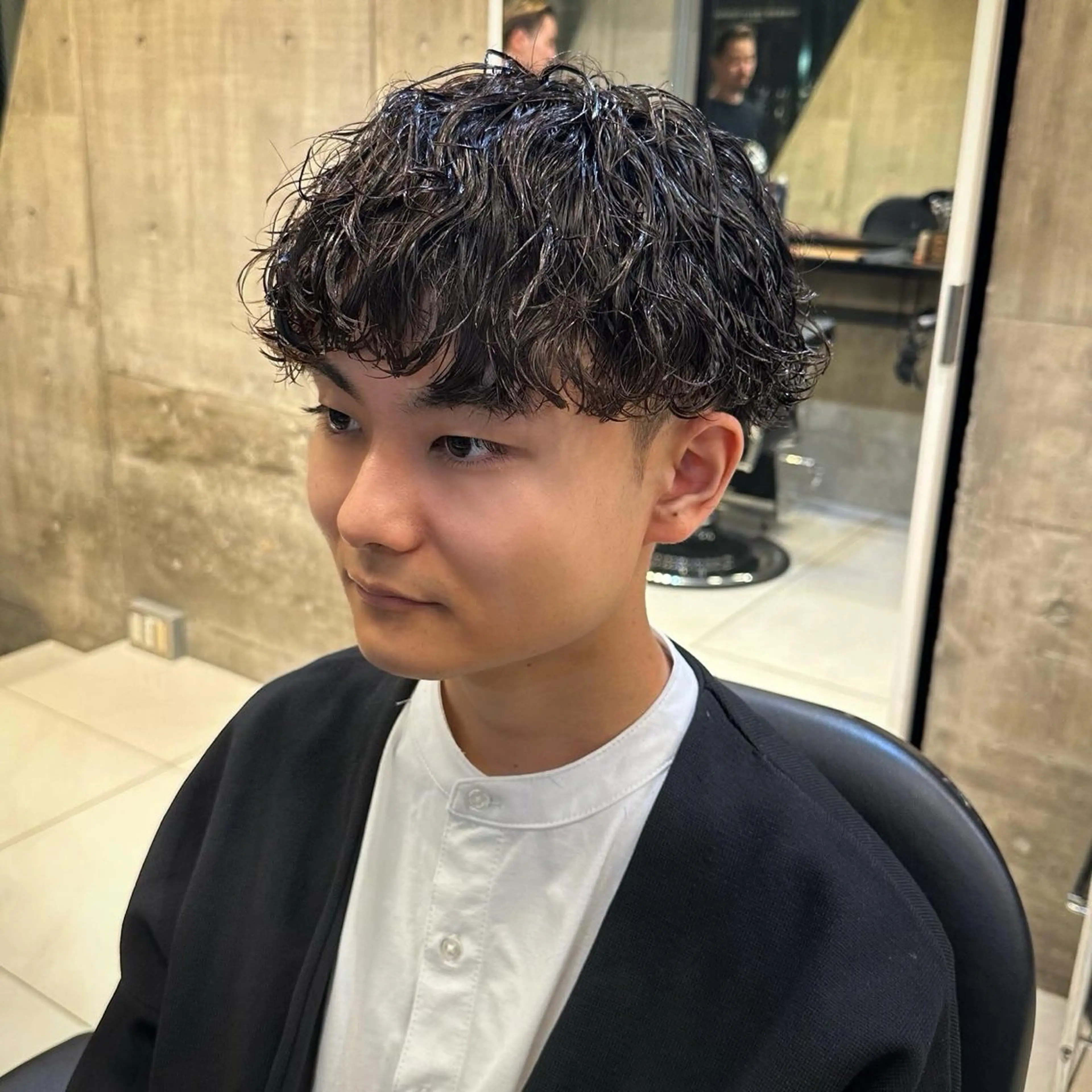 ショート パーマ メンズ 波巻きパーマ カット パーマ トリートメント ツイスパ/メンズ パーマ/歩夢のヘアスタイル