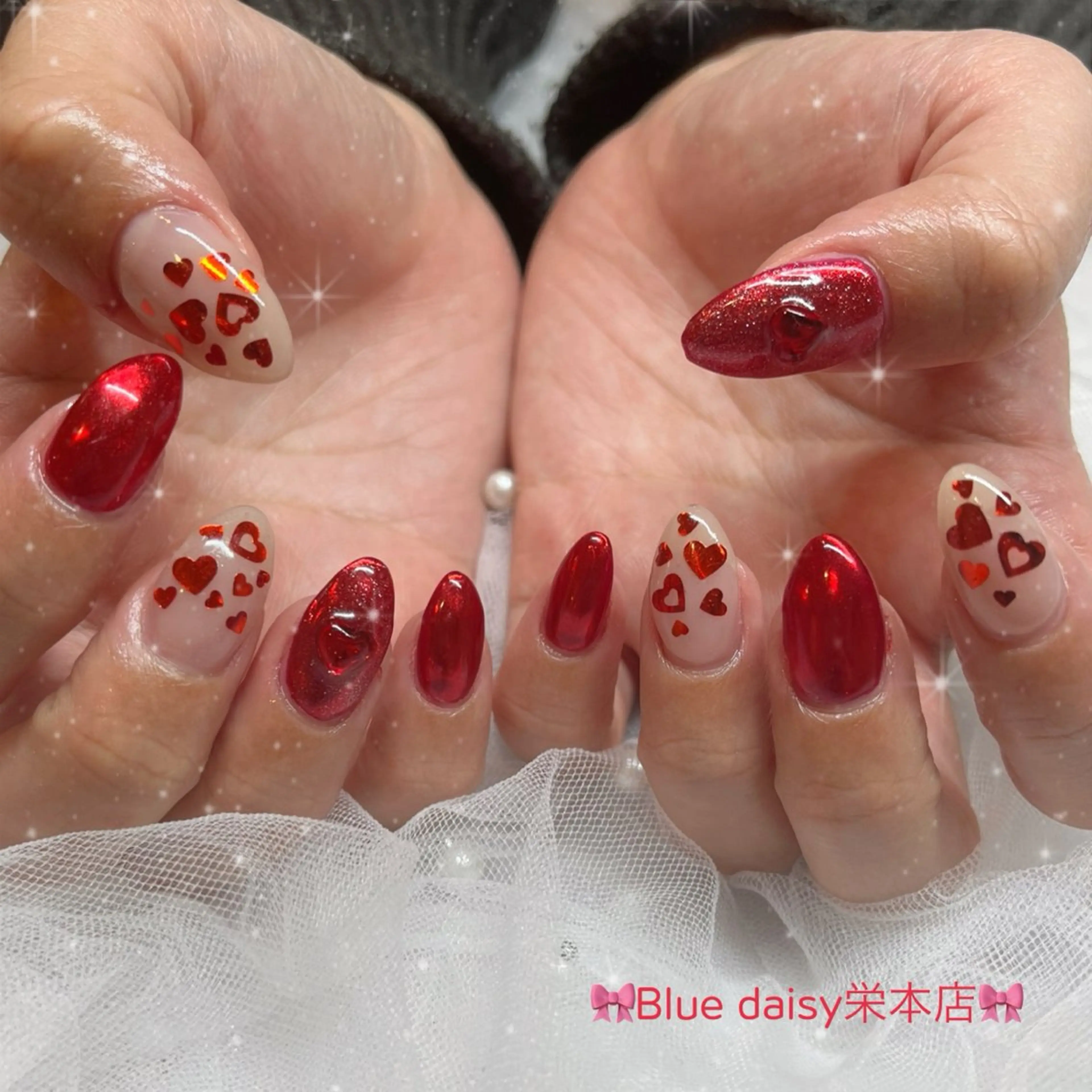 ネイル バレンタイン ハンドネイル BlueDaisy 栄本店のネイルデザイン