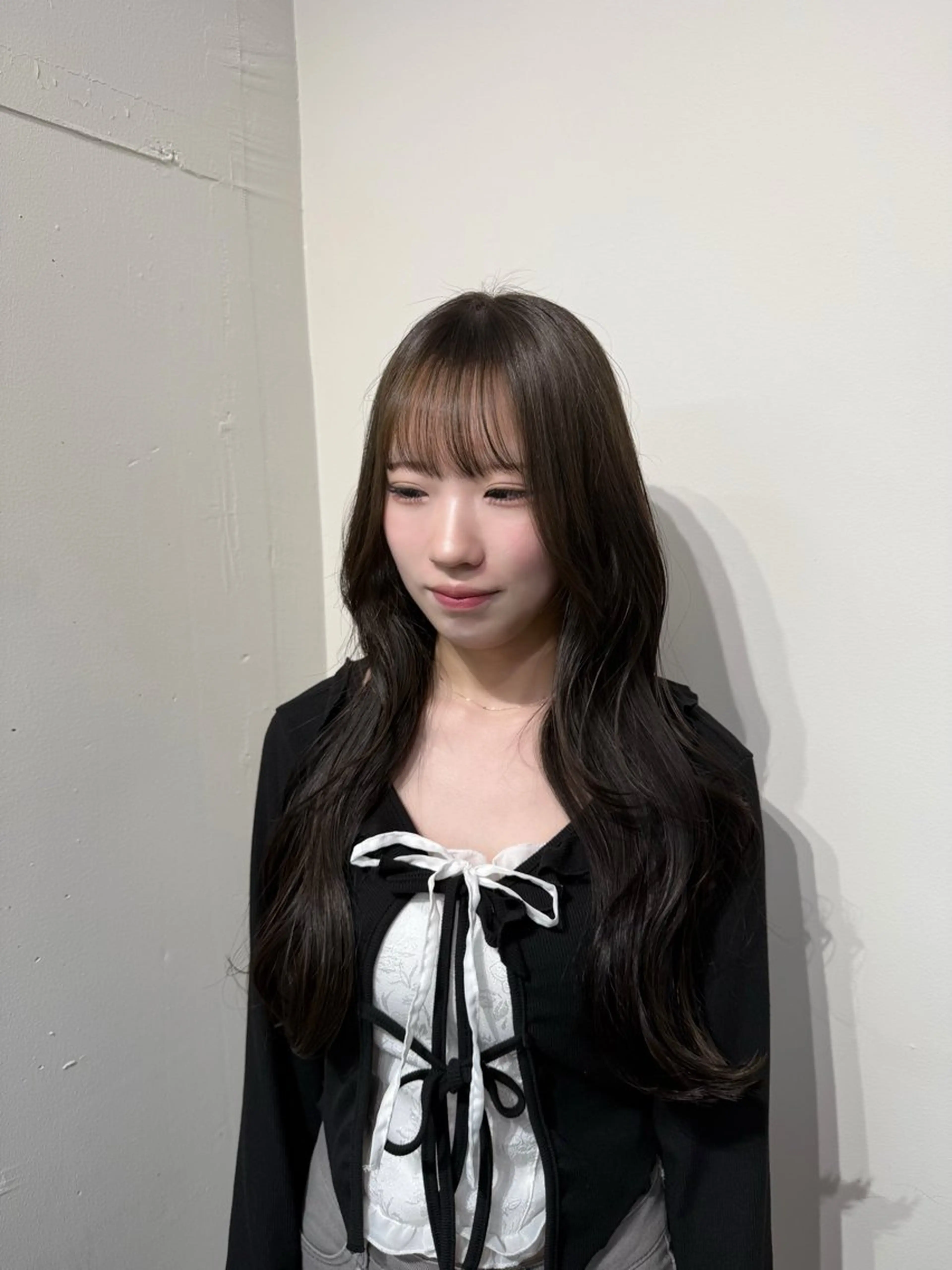 ロング カット ヘアカラー トリートメント 新潟/万代/レイヤー 韓国風/明間未来のヘアスタイル