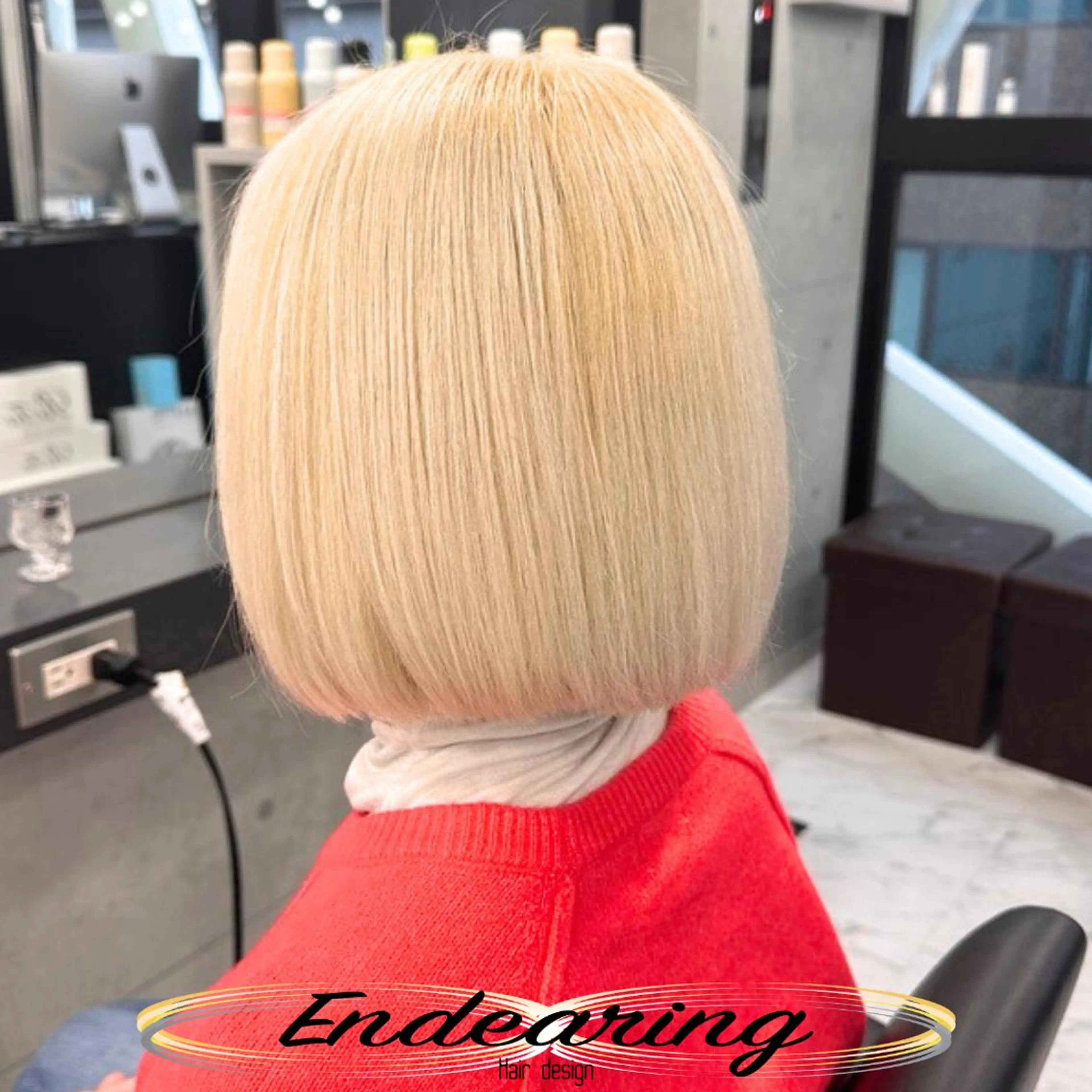 カラー ベージュカラー ブリーチ 透明感カラー ボブ ヘアカラー Endearing 銀座/レイヤーカットのヘアスタイル