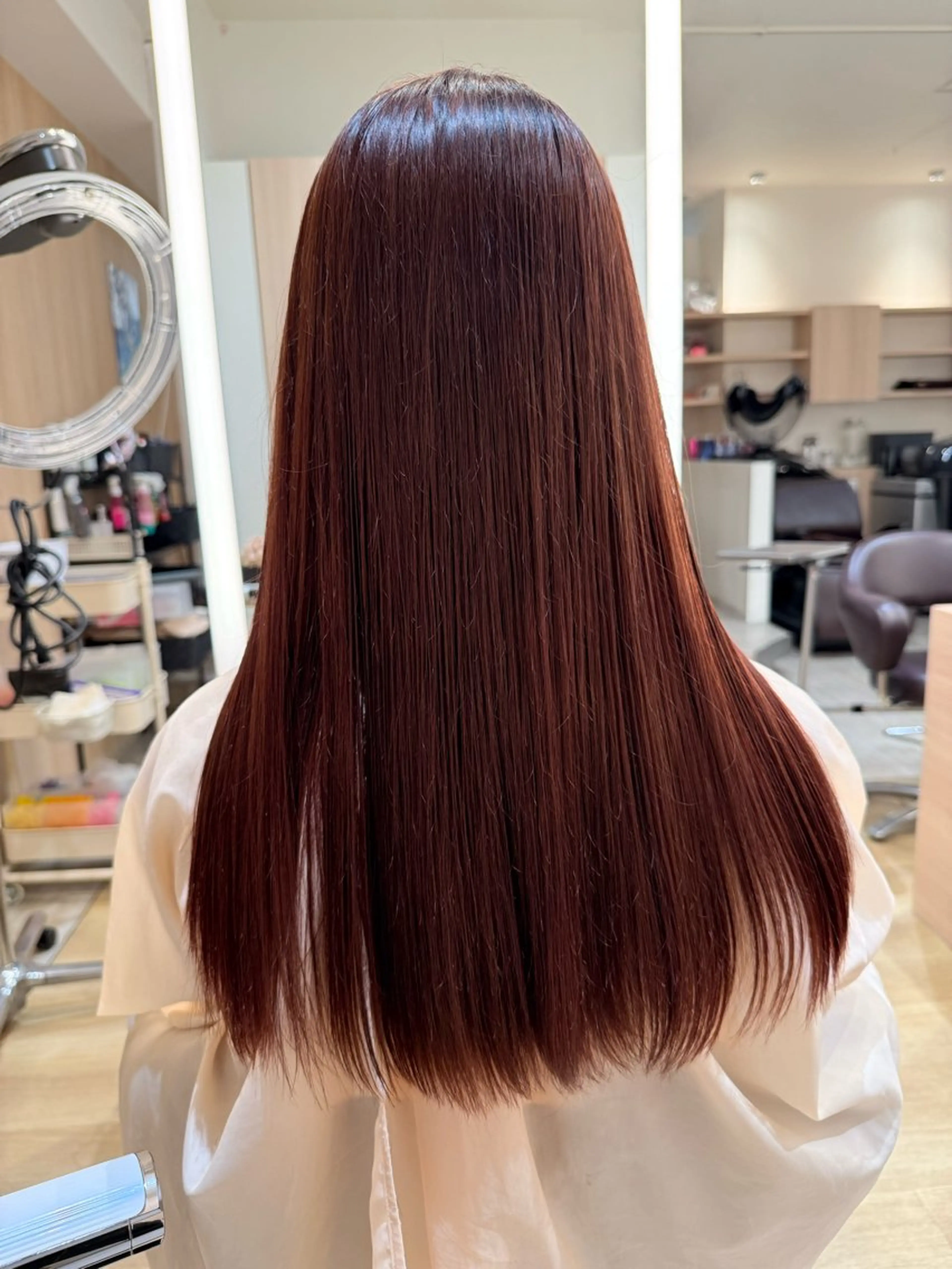 ロング カラー ブリーチ ブラウンカラー ブリーチなしカラー ピンクカラー ピンクブラウン 似合わせショート 鈴木豊のヘアスタイル