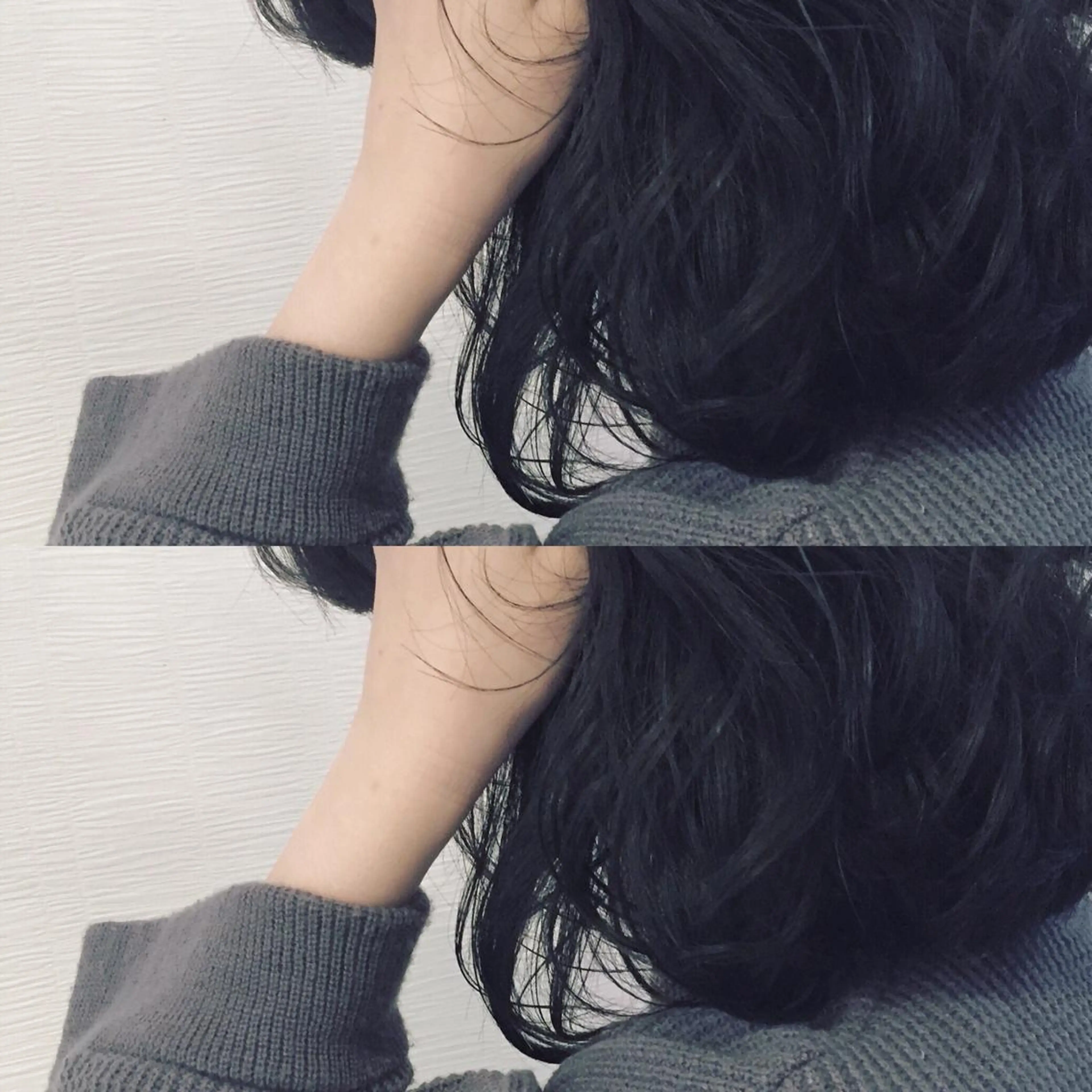 ミディアム カラー 黒髪 ブリーチ ブルーカラー ブルーブラック ハイライトカラー toiro by lien hair atelier所属・池田 真由美のヘアスタイル