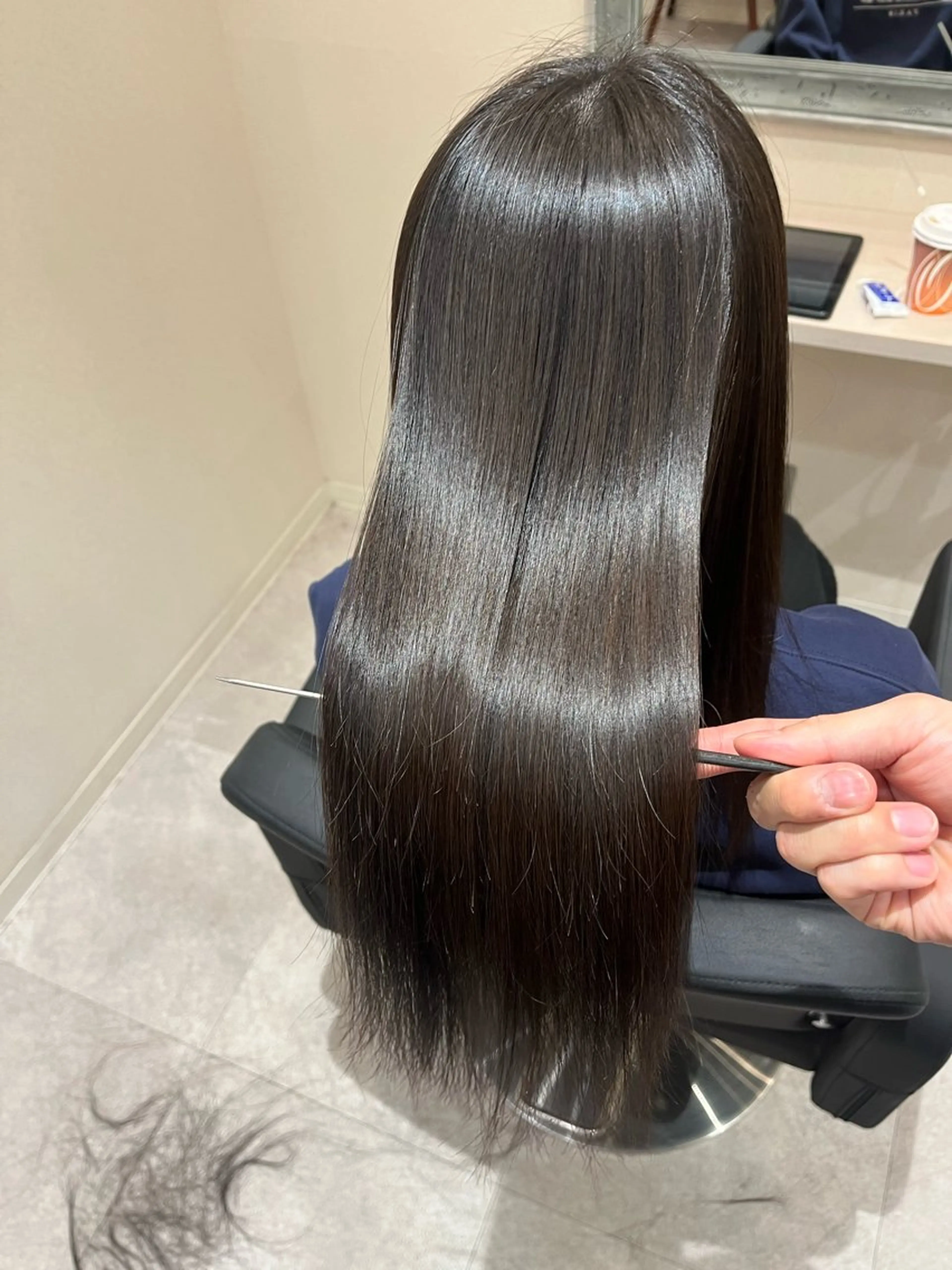 ロング 縮毛矯正 トリートメント Nerine 北千住所属・aoi/韓国ヘア/ 透明感カラーのヘアスタイル