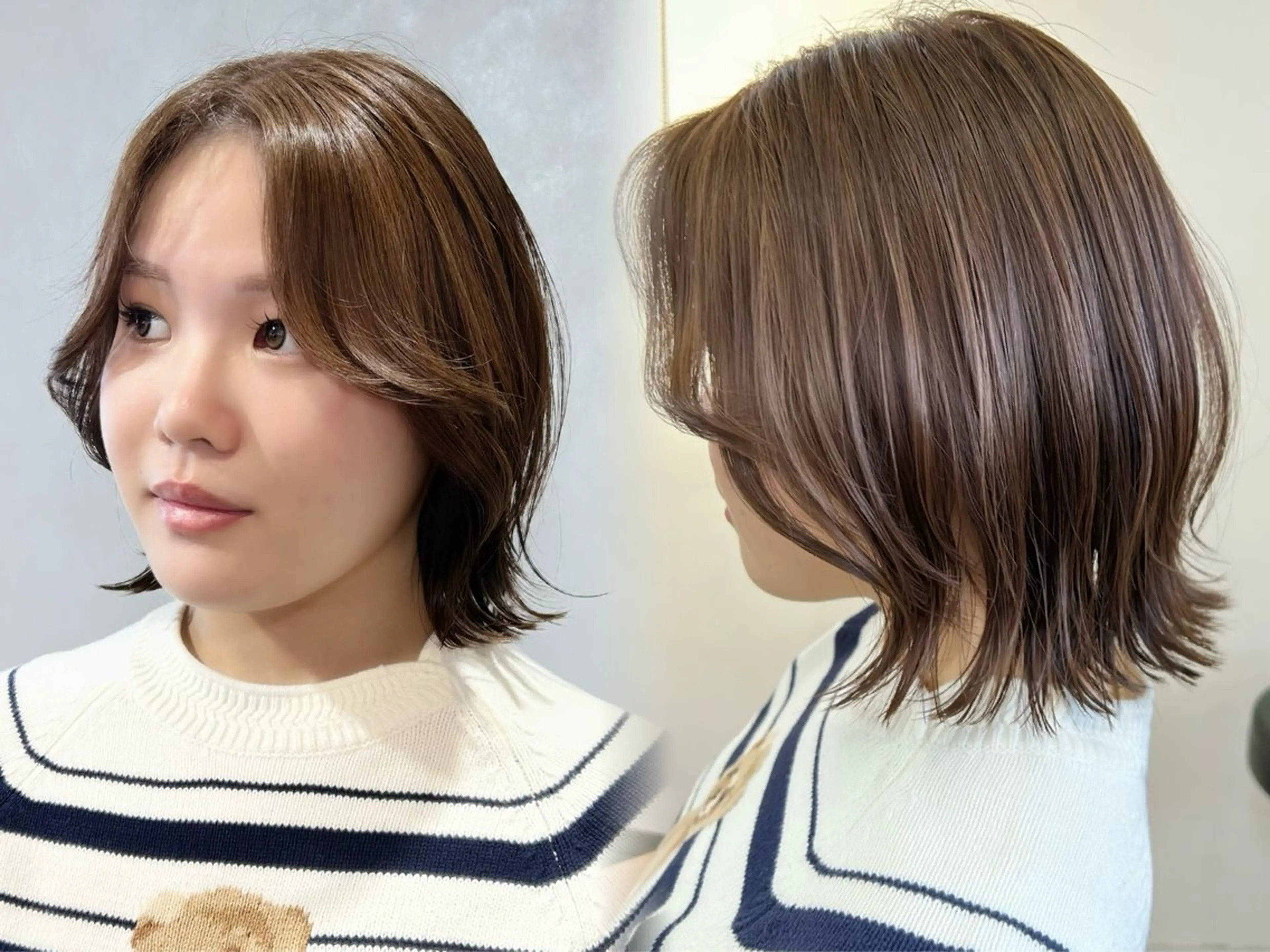 ミディアム カラー ボブレイヤー ボブ くびれヘア くびれレイヤー レイヤーカット カット ヘアカラー 池袋/小顔レイヤー/ 顔まわり/taigaのヘアスタイル