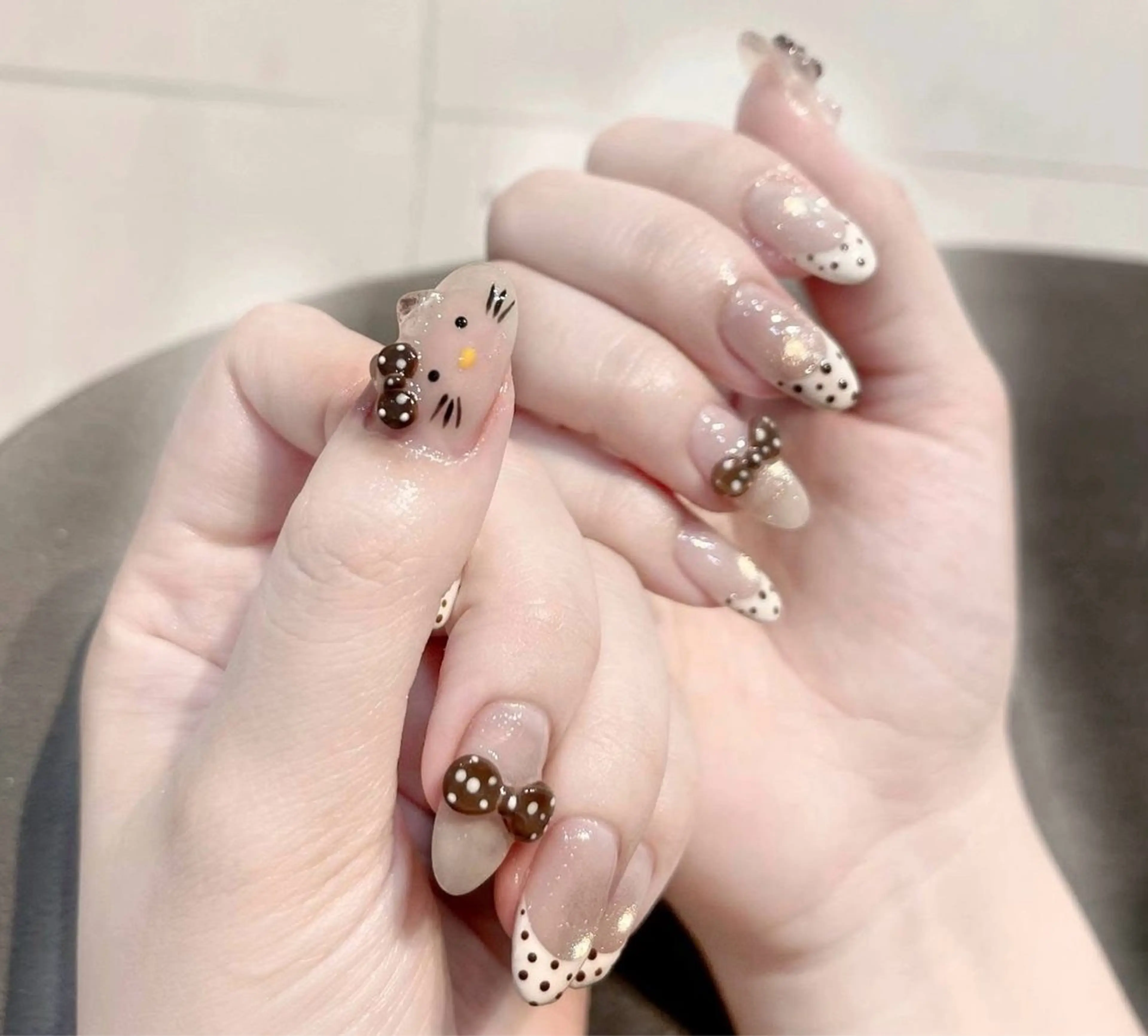 ネイル フレンチネイル キラキラネイル マグネットネイル ミラーネイル ニュアンスネイル Lina所属・MeiMei Nail モデル募集のネイルデザイン