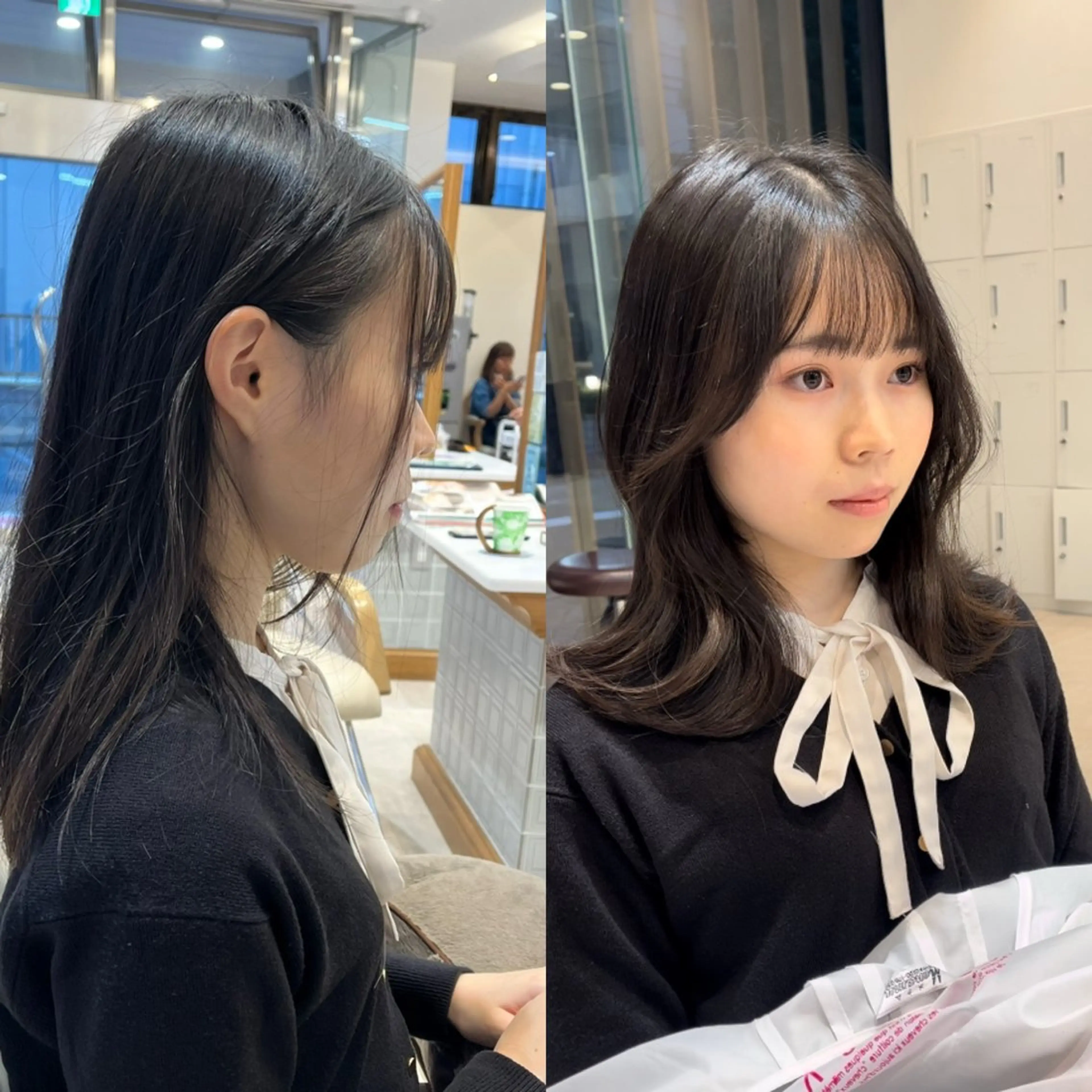 セミロング 顔周りカット 小顔カット カット トリートメント ミタニ/髪質改善 /レイヤーカットのヘアスタイル